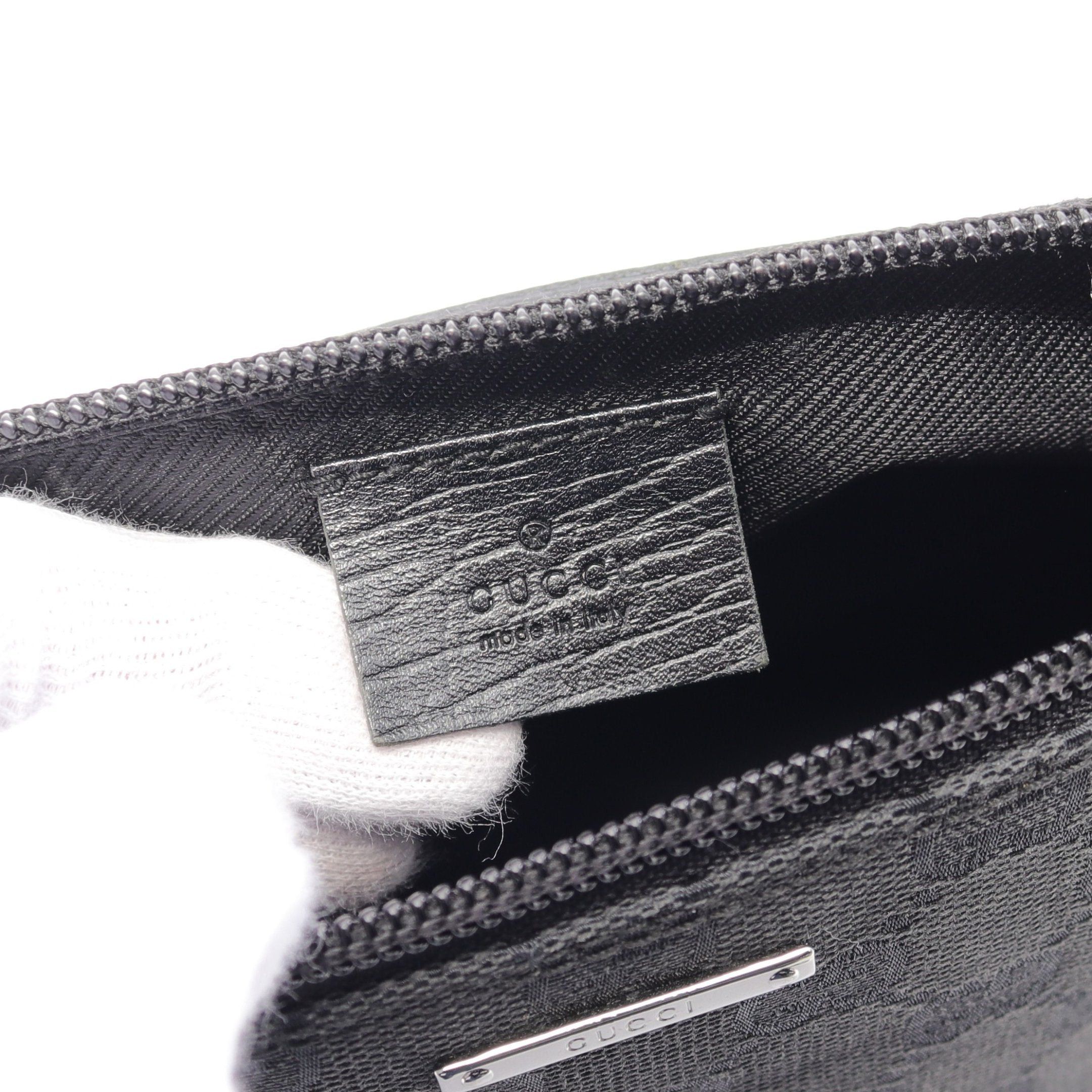 Gucci Gucci Gg Canvas Accessory Pouch Handbag Leather Black Size ONE SIZE - 4 Thumbnail