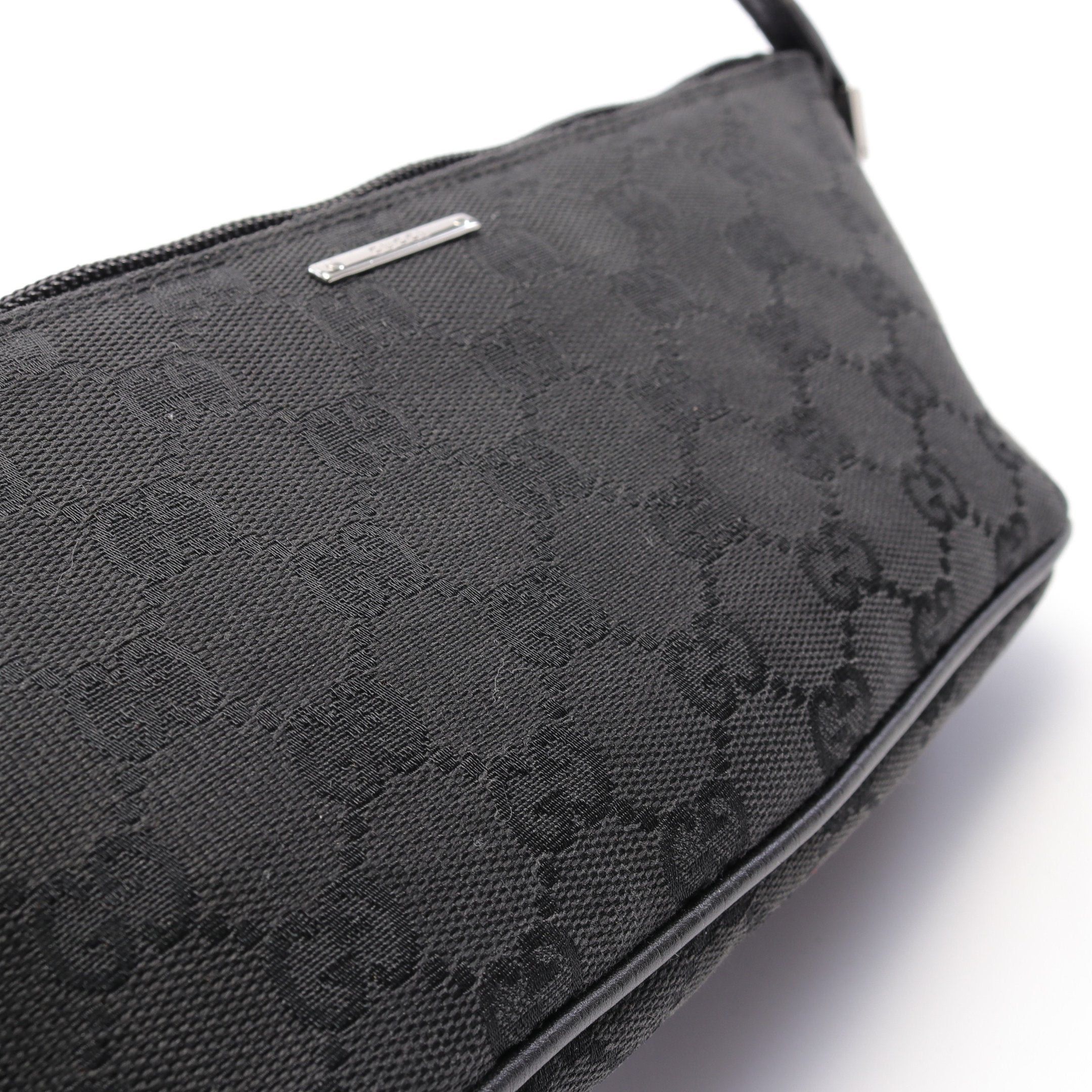 Gucci Gucci Gg Canvas Accessory Pouch Handbag Leather Black Size ONE SIZE - 6 Thumbnail