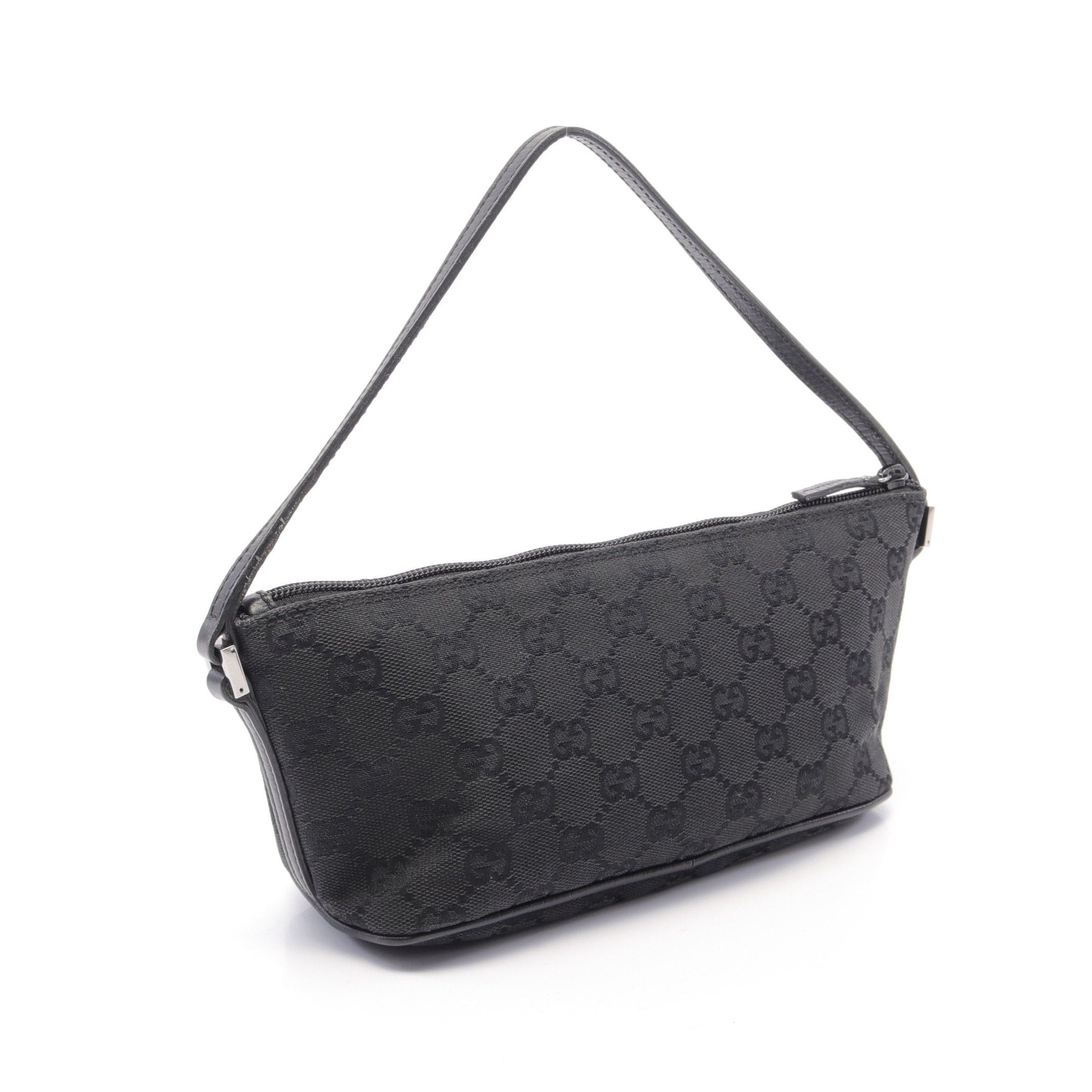 Gucci Gucci Gg Canvas Accessory Pouch Handbag Leather Black Size ONE SIZE - 2 Thumbnail