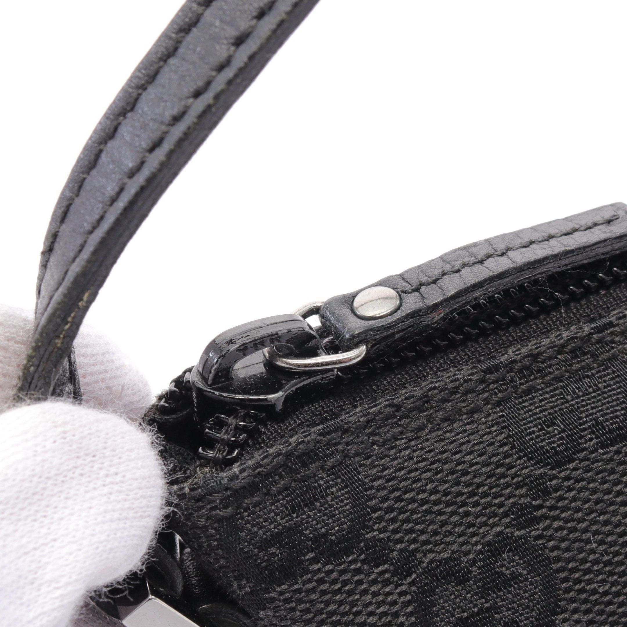 Gucci Gucci Gg Canvas Accessory Pouch Handbag Leather Black Size ONE SIZE - 5 Thumbnail