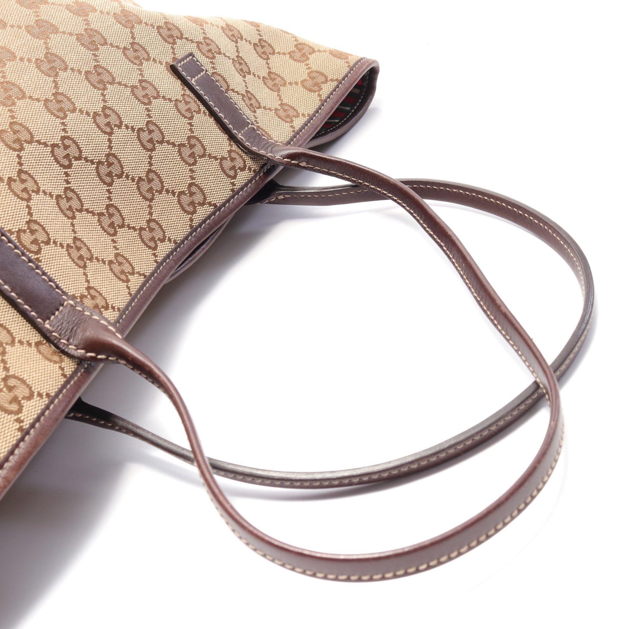 Gucci Gucci New Bullitt Gg Canvas Handbag Tote Bag Leather Beige Dark Brown Size ONE SIZE - 9 Thumbnail