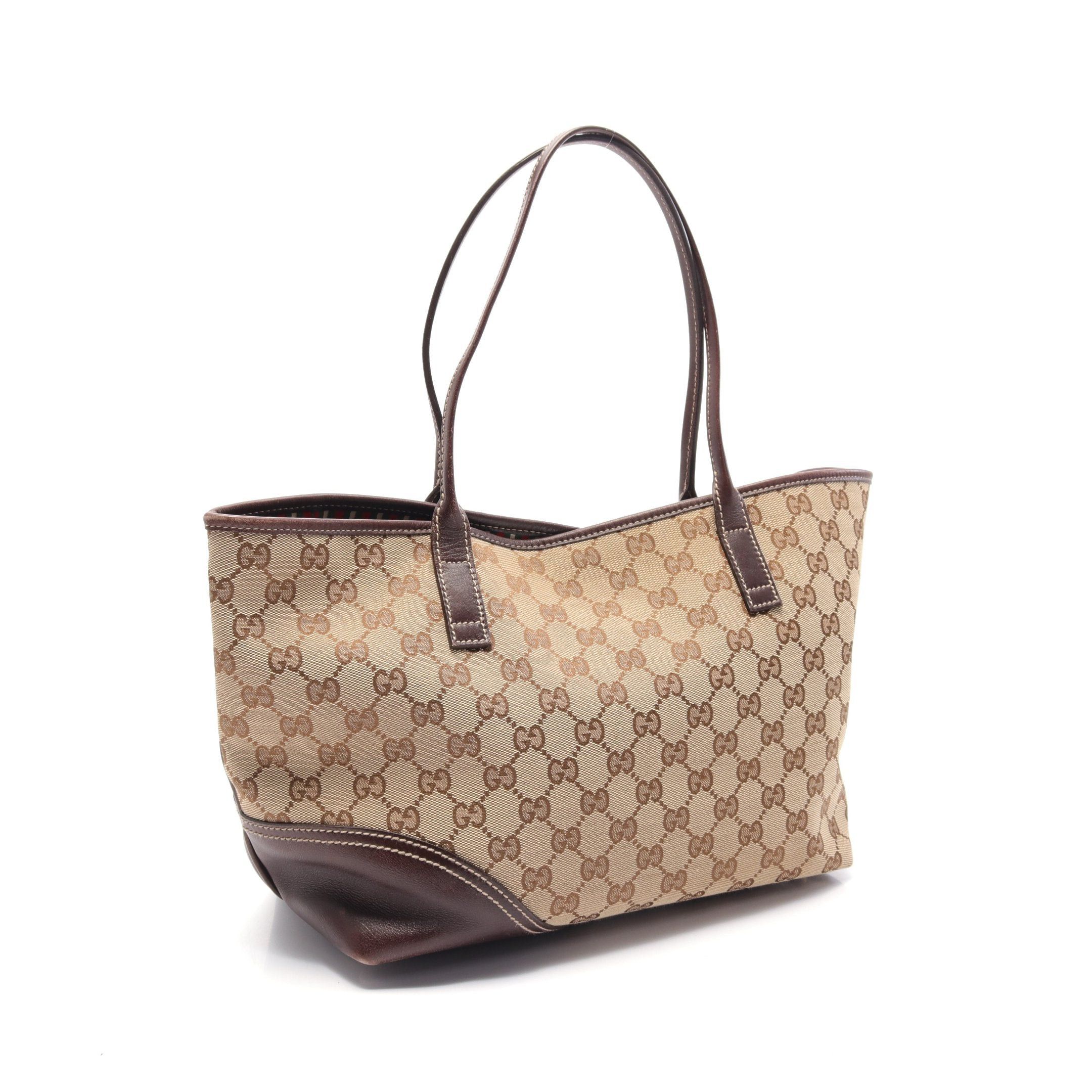 Gucci Gucci New Bullitt Gg Canvas Handbag Tote Bag Leather Beige Dark Brown Size ONE SIZE - 2 Thumbnail