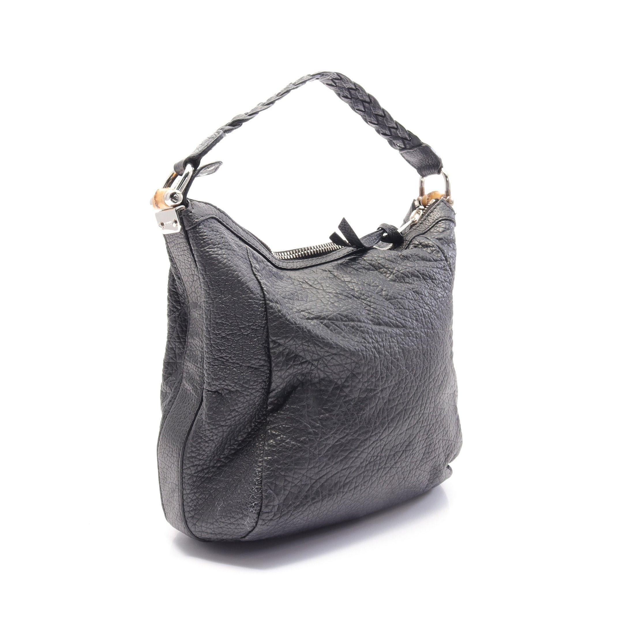 Gucci Gucci Bamboo One Shoulder Bag Leather Black Knitting Size ONE SIZE - 2 Thumbnail