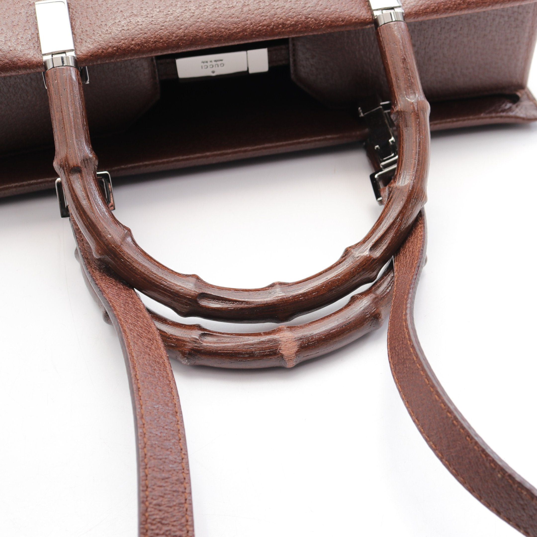 Gucci Gucci Bamboo Handbag Leather Brown Size ONE SIZE - 6 Thumbnail