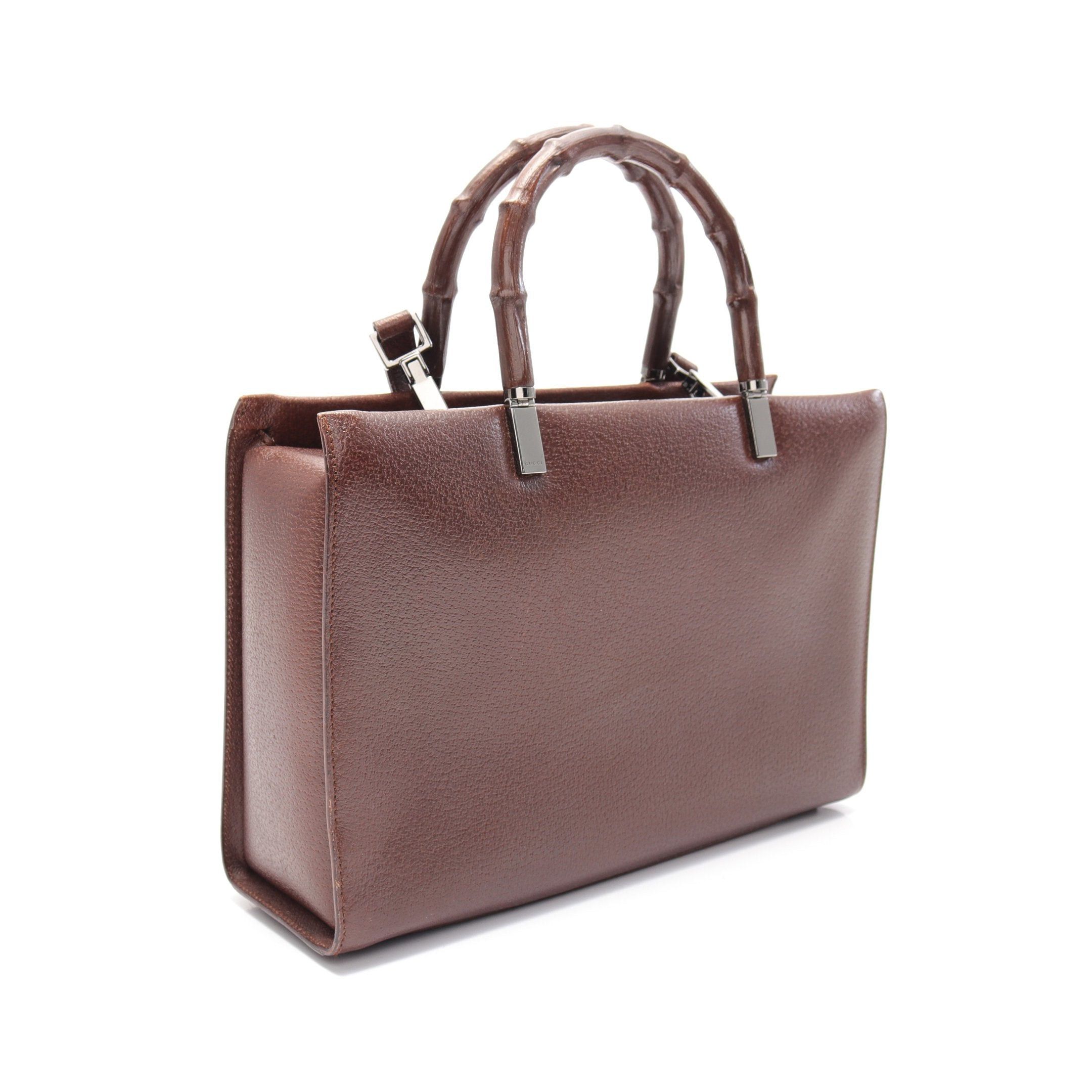 Gucci Gucci Bamboo Handbag Leather Brown Size ONE SIZE - 2 Thumbnail
