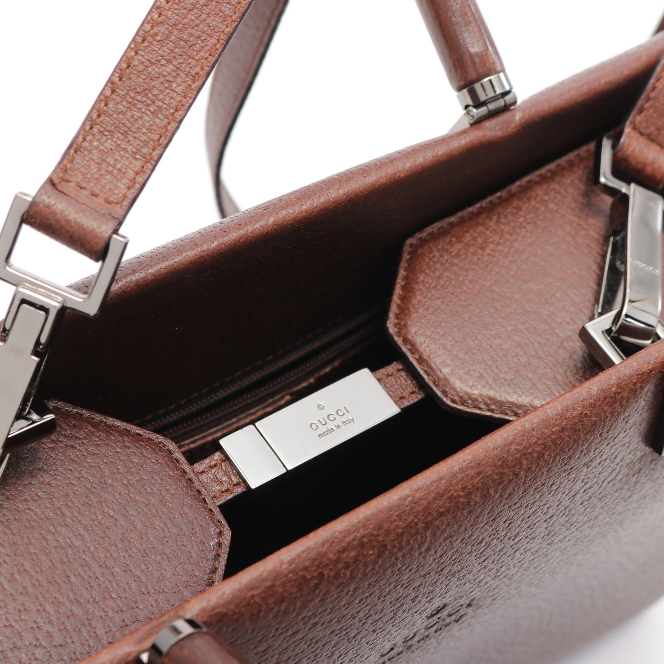Gucci Gucci Bamboo Handbag Leather Brown Size ONE SIZE - 11 Thumbnail
