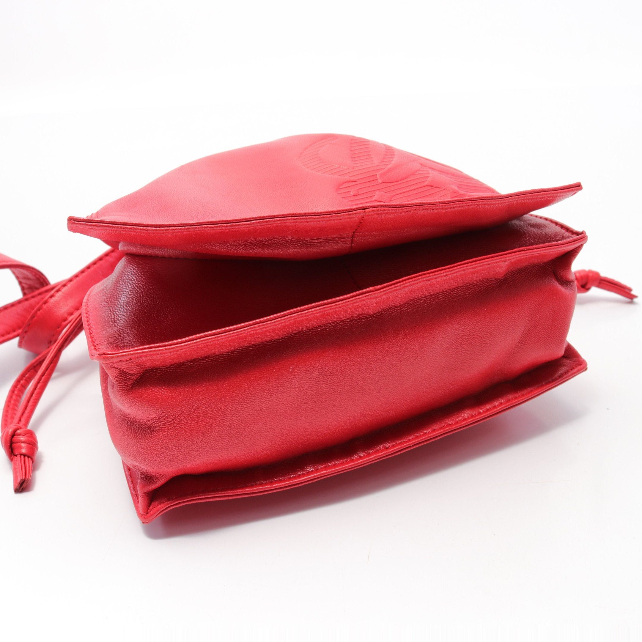 Loewe Loewe Anagram Shoulder Bag Leather Red Purse Size ONE SIZE - 8 Thumbnail
