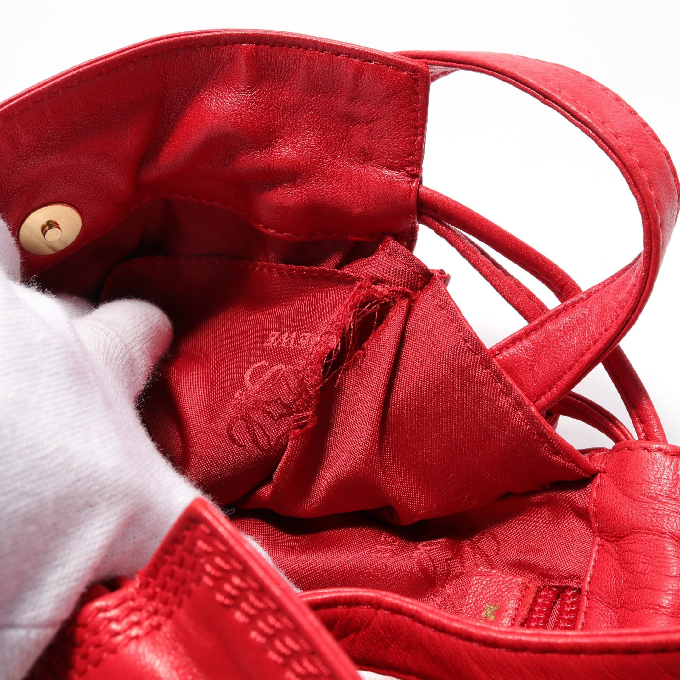 Loewe Loewe Anagram Shoulder Bag Leather Red Purse Size ONE SIZE - 6 Thumbnail