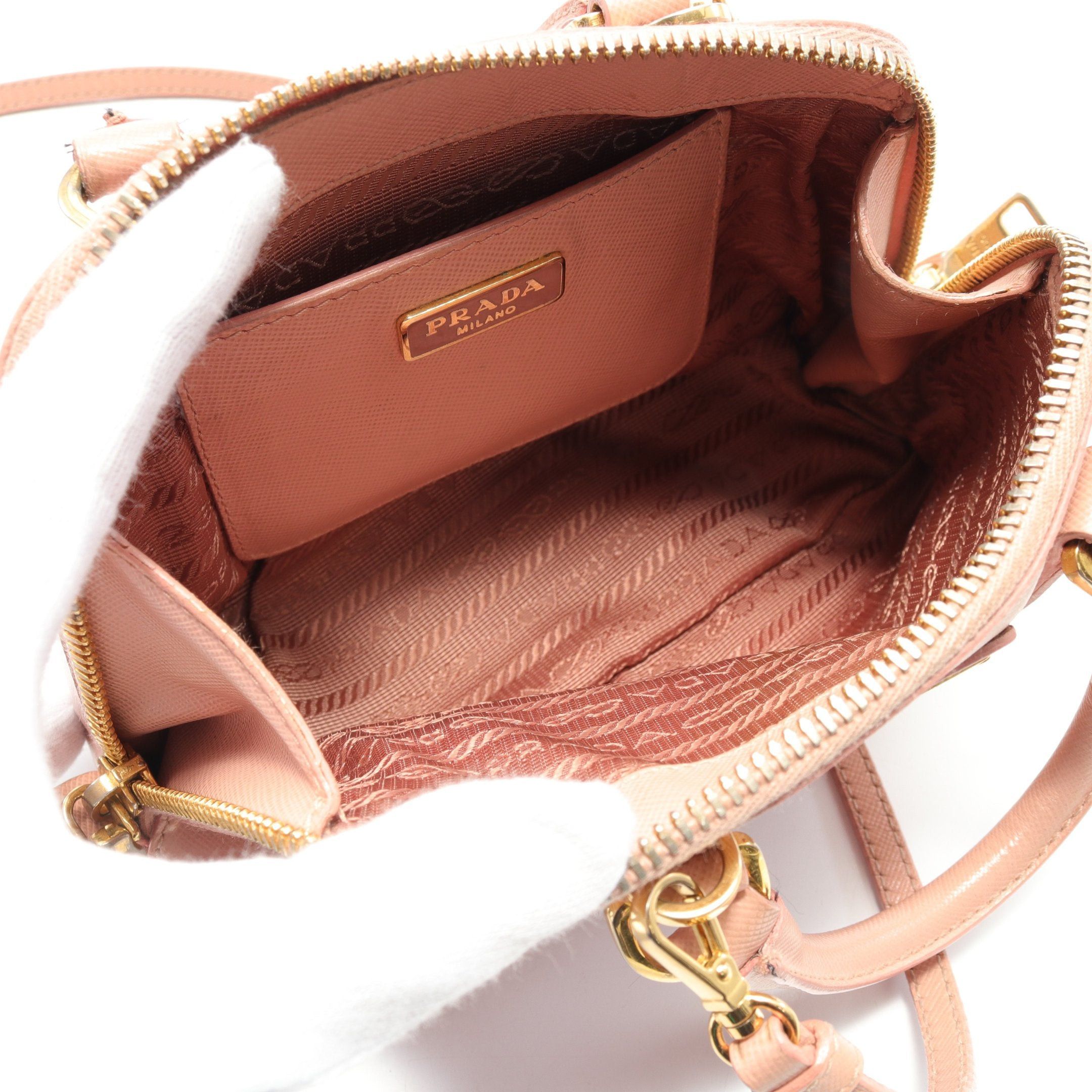 Prada Prada Saffiano Lux Handbag Leather Pink Size ONE SIZE - 3 Thumbnail