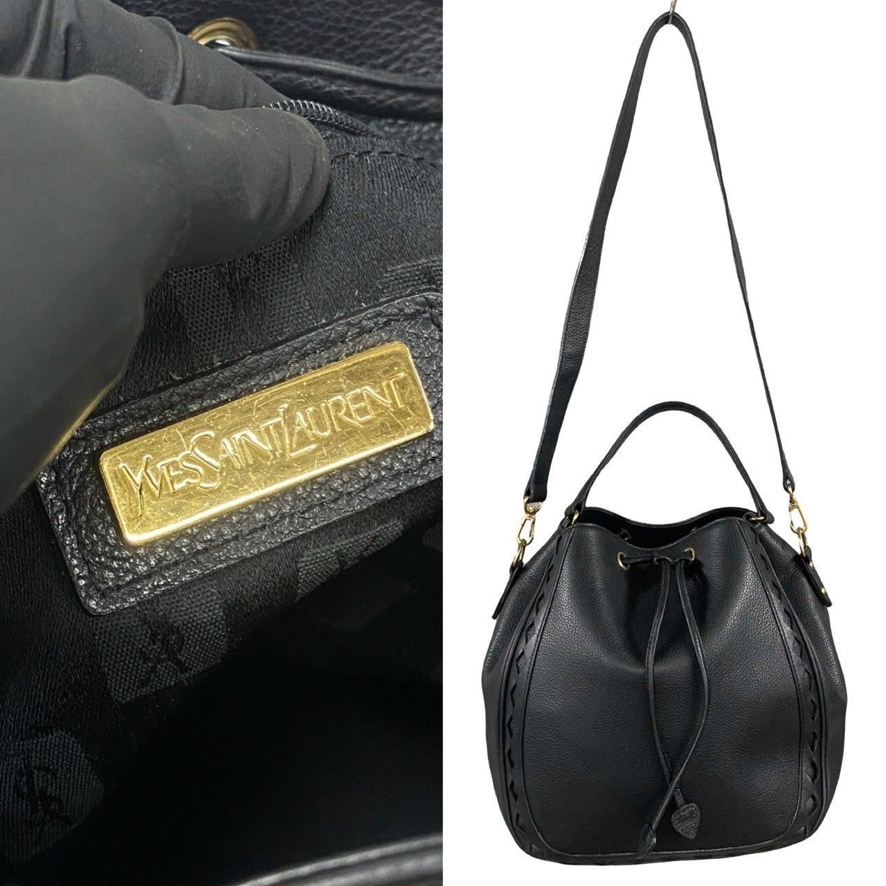 Yves Saint Laurent Yves Saint Laurent Shoulder Bag Black Leather Size ONE SIZE - 3 Thumbnail