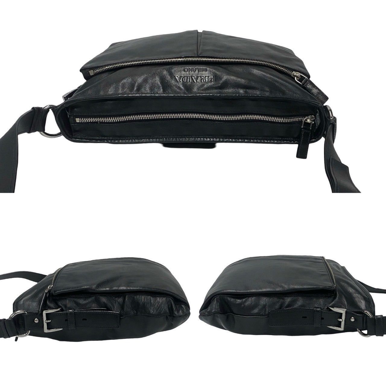 Prada Prada Shoulder Bag Black Leather Size ONE SIZE - 5 Thumbnail