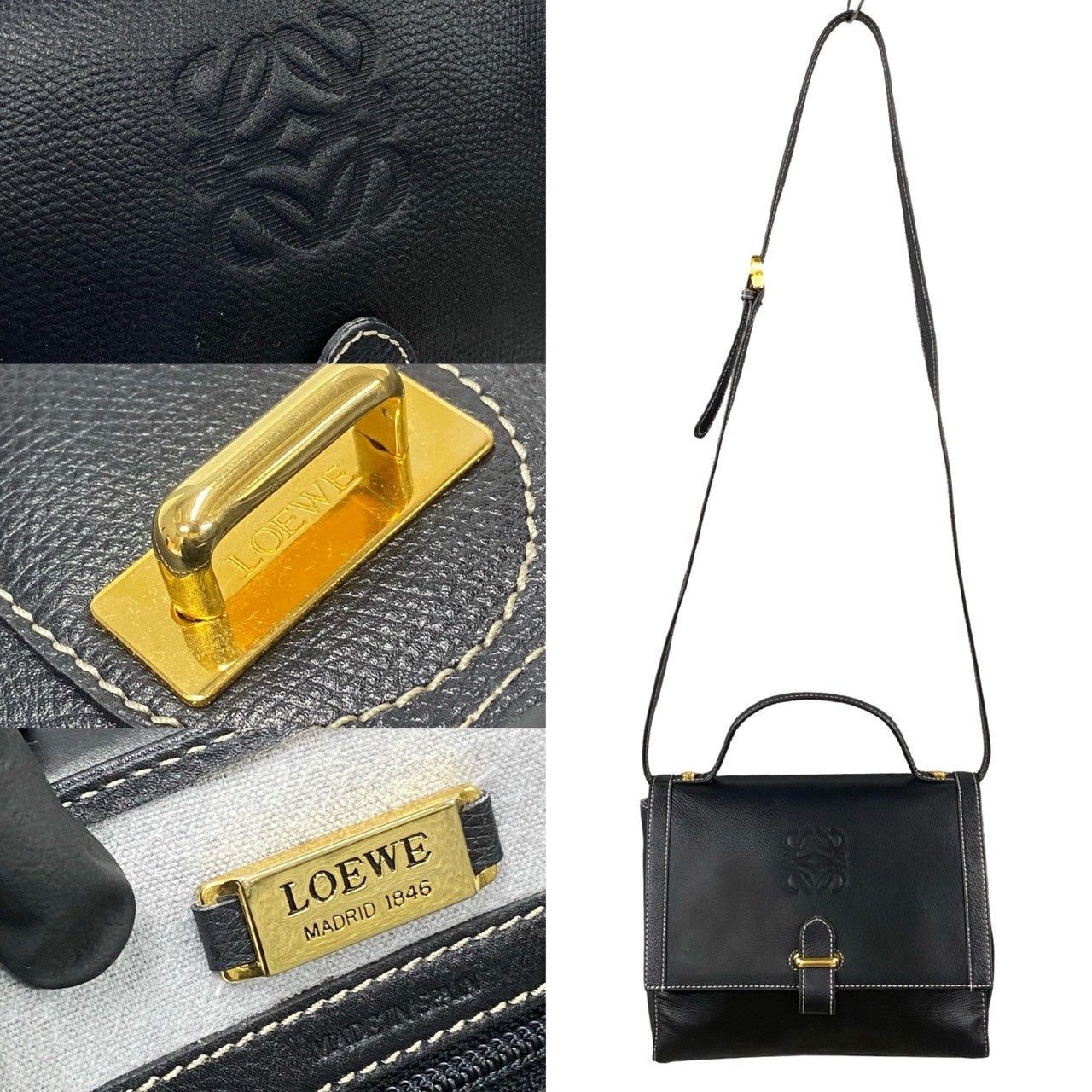 Loewe Loewe Shoulder Bag Black Leather Size ONE SIZE - 3 Thumbnail