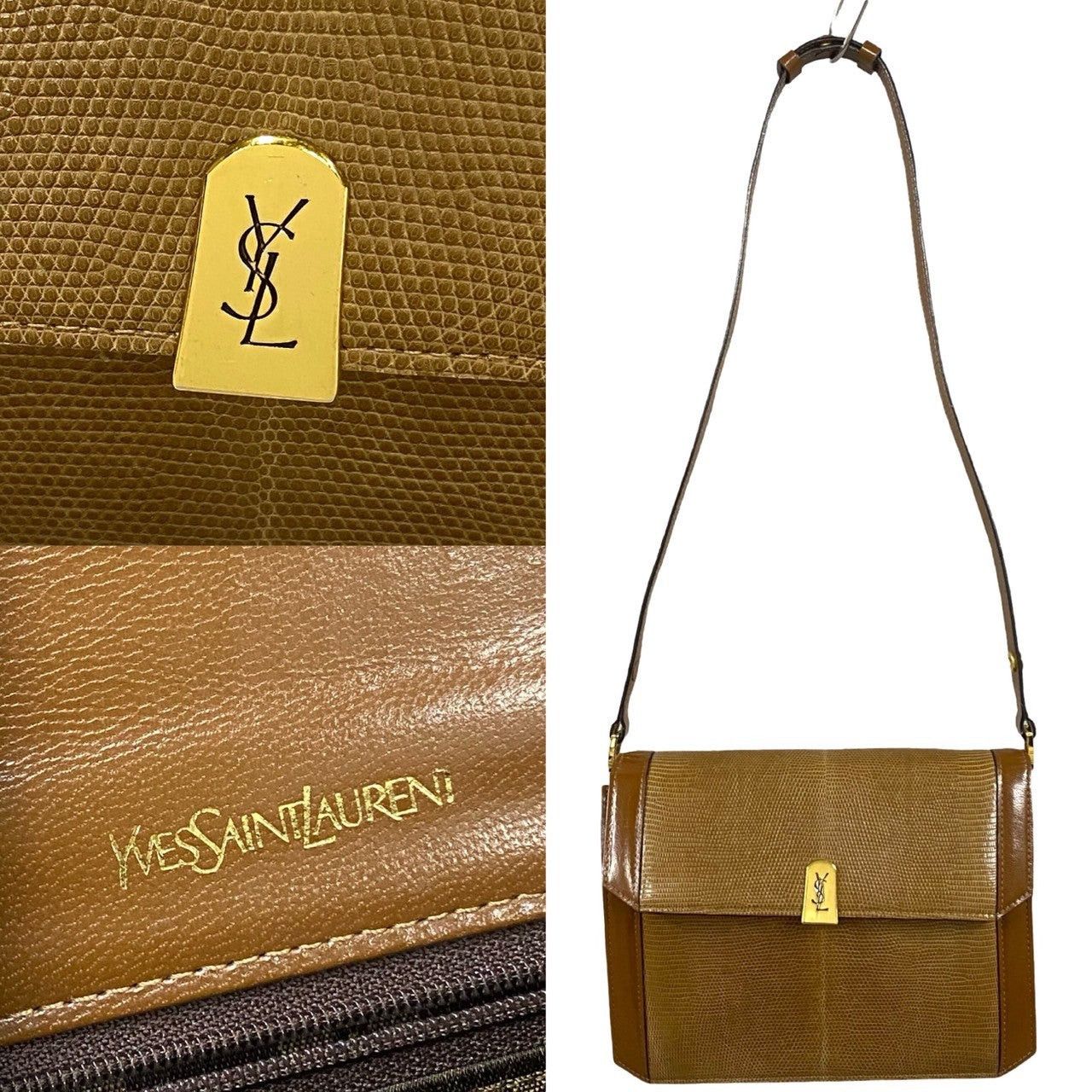 Yves Saint Laurent Yves Saint Laurent Shoulder Bag Brown Leather Size ONE SIZE - 3 Thumbnail