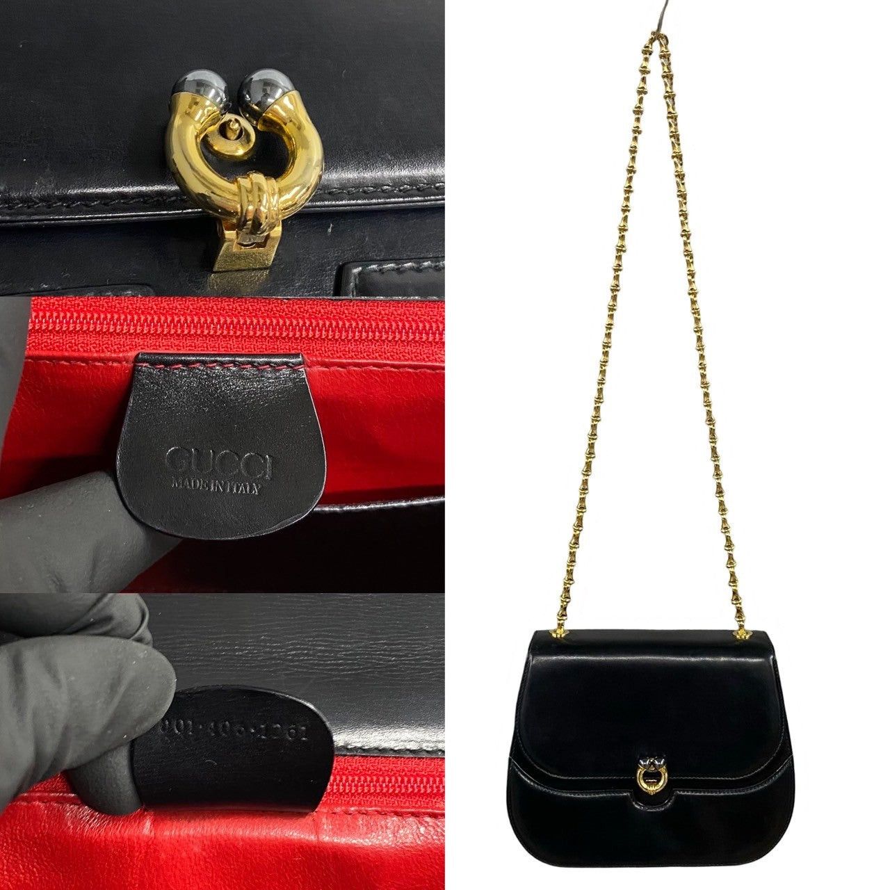 Gucci Gucci Shoulder Bag Black Leather Size ONE SIZE - 3 Thumbnail