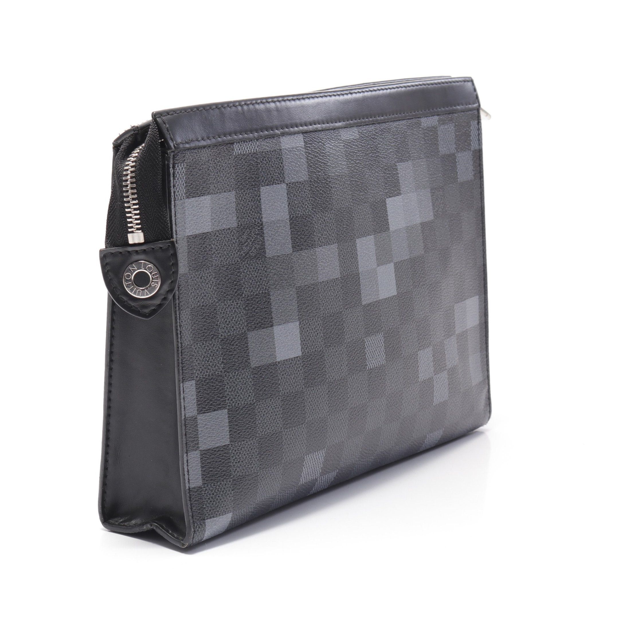 Louis Vuitton Louis Vuitton Pochette Voyage Mm Damier Graphite Pixel Clutch Bag Leather Black Gray Size ONE SIZE - 2 Thumbnail