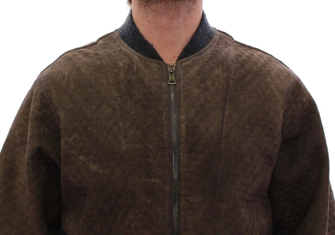 Dolce & Gabbana Elegant Leather & Wool Blend Men's Jacket Size US S / EU 44-46 / 1 - 4 Thumbnail