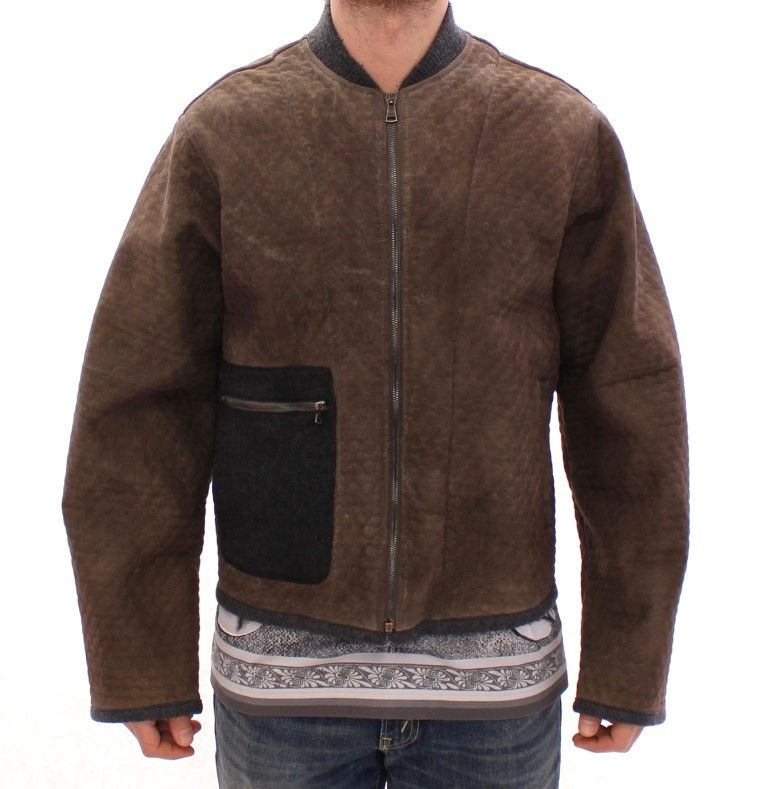Dolce & Gabbana Elegant Leather & Wool Blend Men's Jacket Size US S / EU 44-46 / 1 - 3 Thumbnail