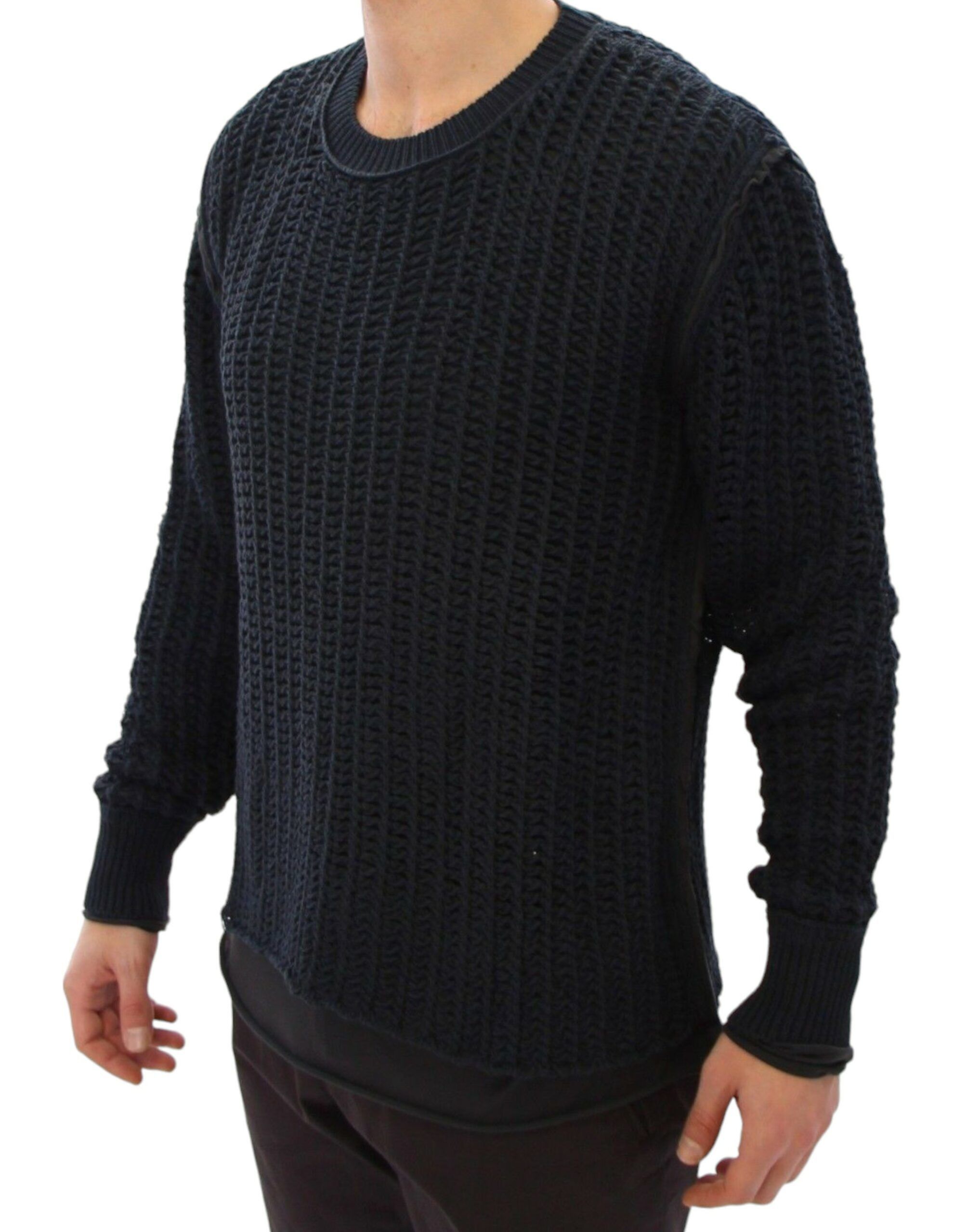Dolce & Gabbana Elegant Blue and Black Layered Men's Sweater Size US S / EU 44-46 / 1 - 2 Thumbnail