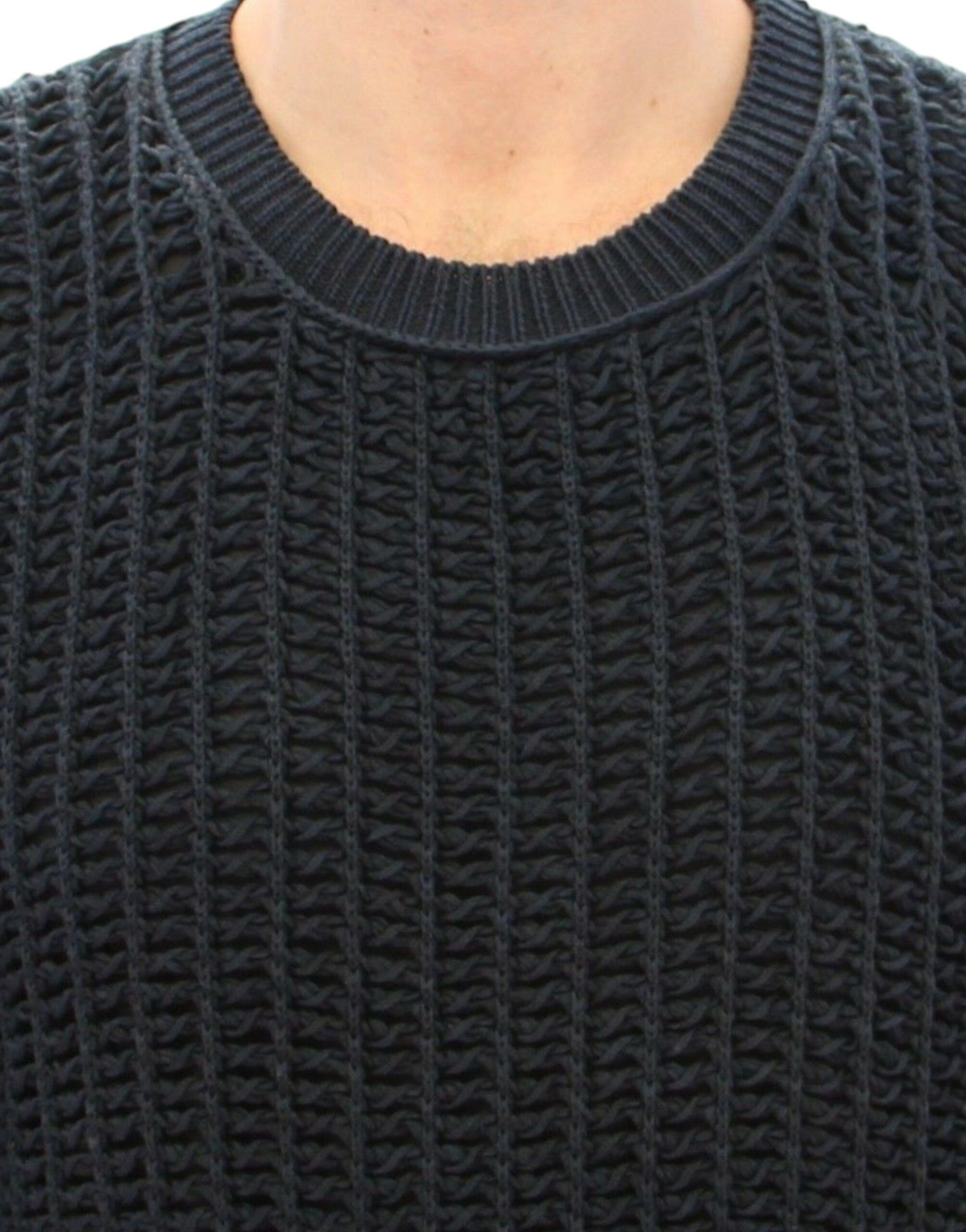 Dolce & Gabbana Elegant Blue and Black Layered Men's Sweater Size US S / EU 44-46 / 1 - 4 Thumbnail