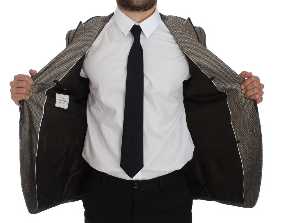 Dolce & Gabbana Elegant Brown Silk Two-Button Slim Men's Blazer Size 38R - 6 Thumbnail
