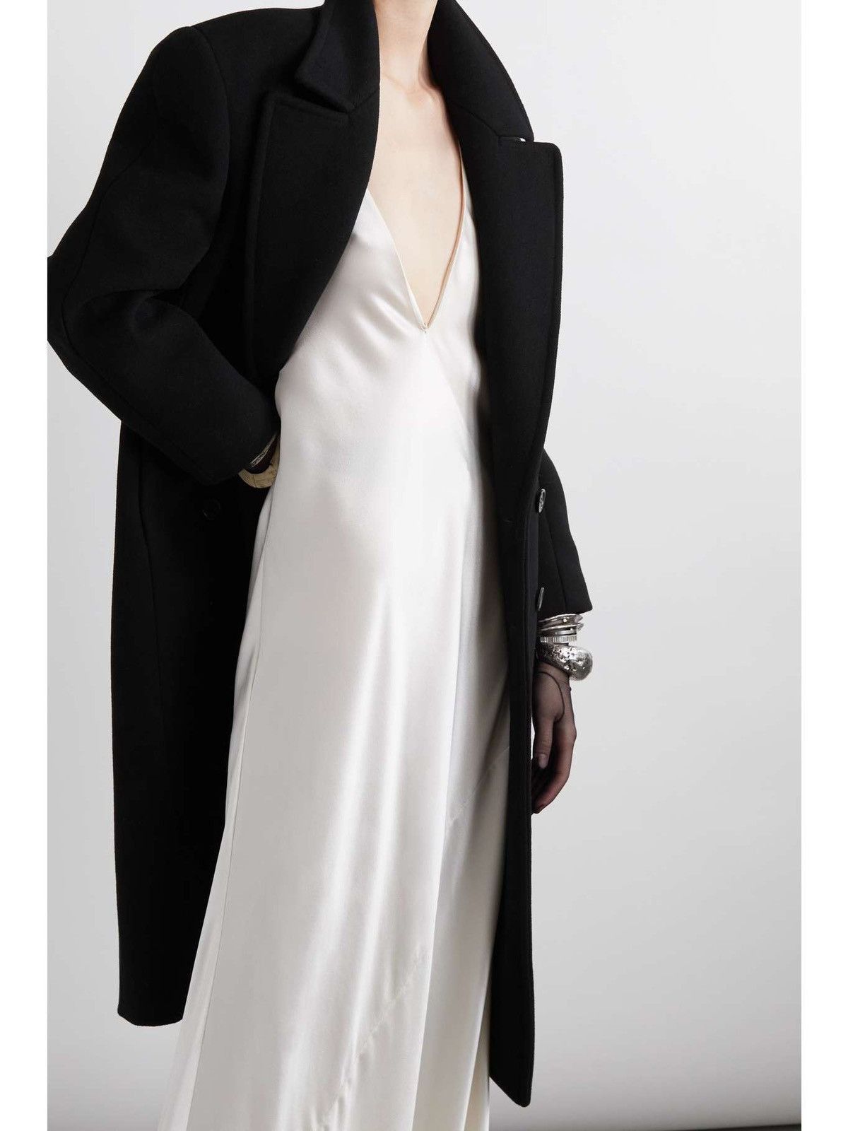 Saint Laurent Paris $10K VALUE Double Breasted Cashmere Felt Coat Size XS / US 0-2 / IT 36-38 - 4 Thumbnail