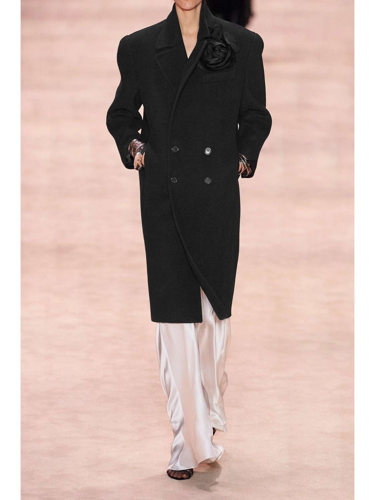 Saint Laurent Paris $10K VALUE Double Breasted Cashmere Felt Coat Size S / US 4 / IT 40 - 2 Thumbnail