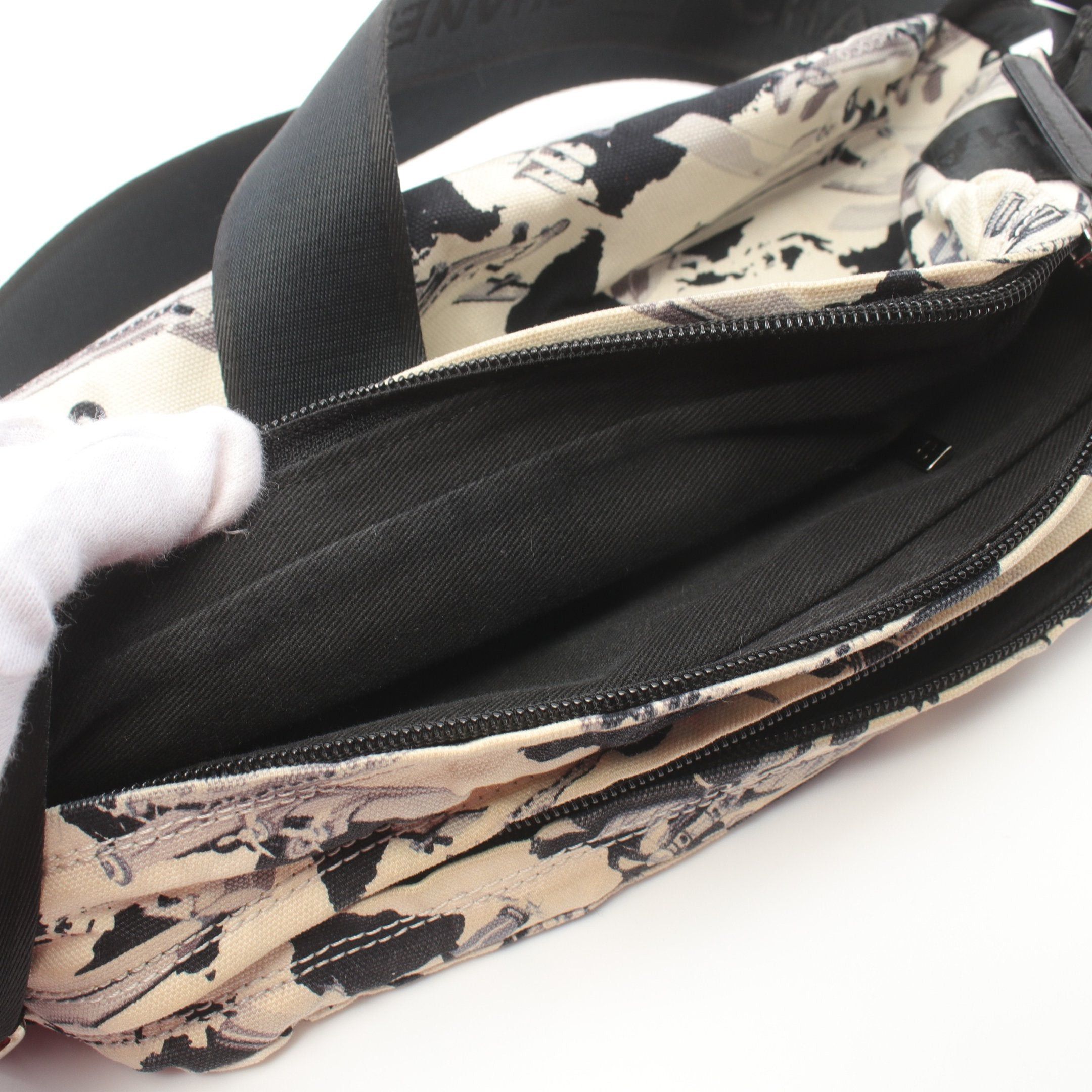 Chanel Chanel Airline Shoulder Bag Canvas Off White Black Silver Hardware Size ONE SIZE - 9 Thumbnail