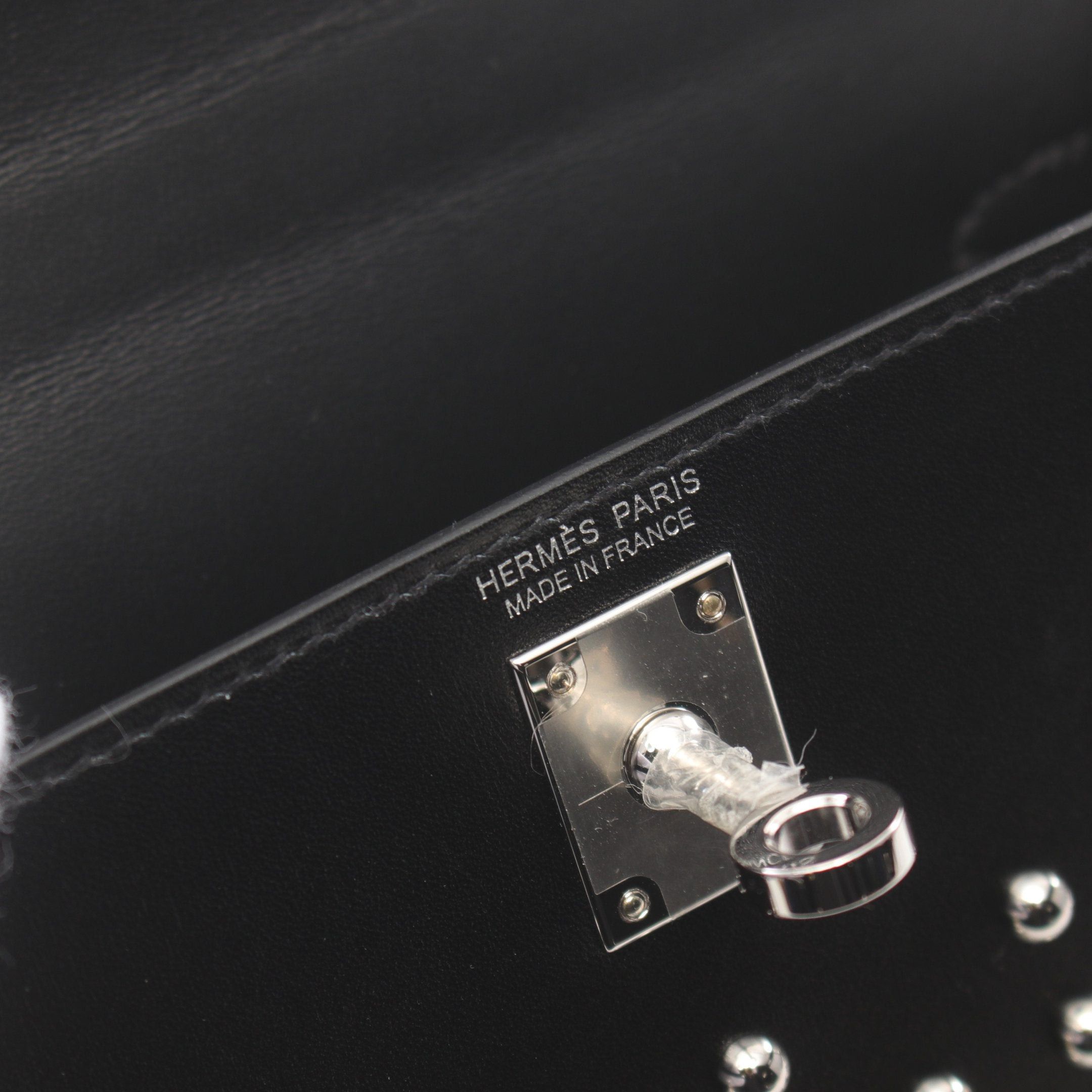 Hermes Hermes Kelly Mini 2 Do Handbag Box Calf Black Silver Hardware B Stamp Size ONE SIZE - 4 Thumbnail