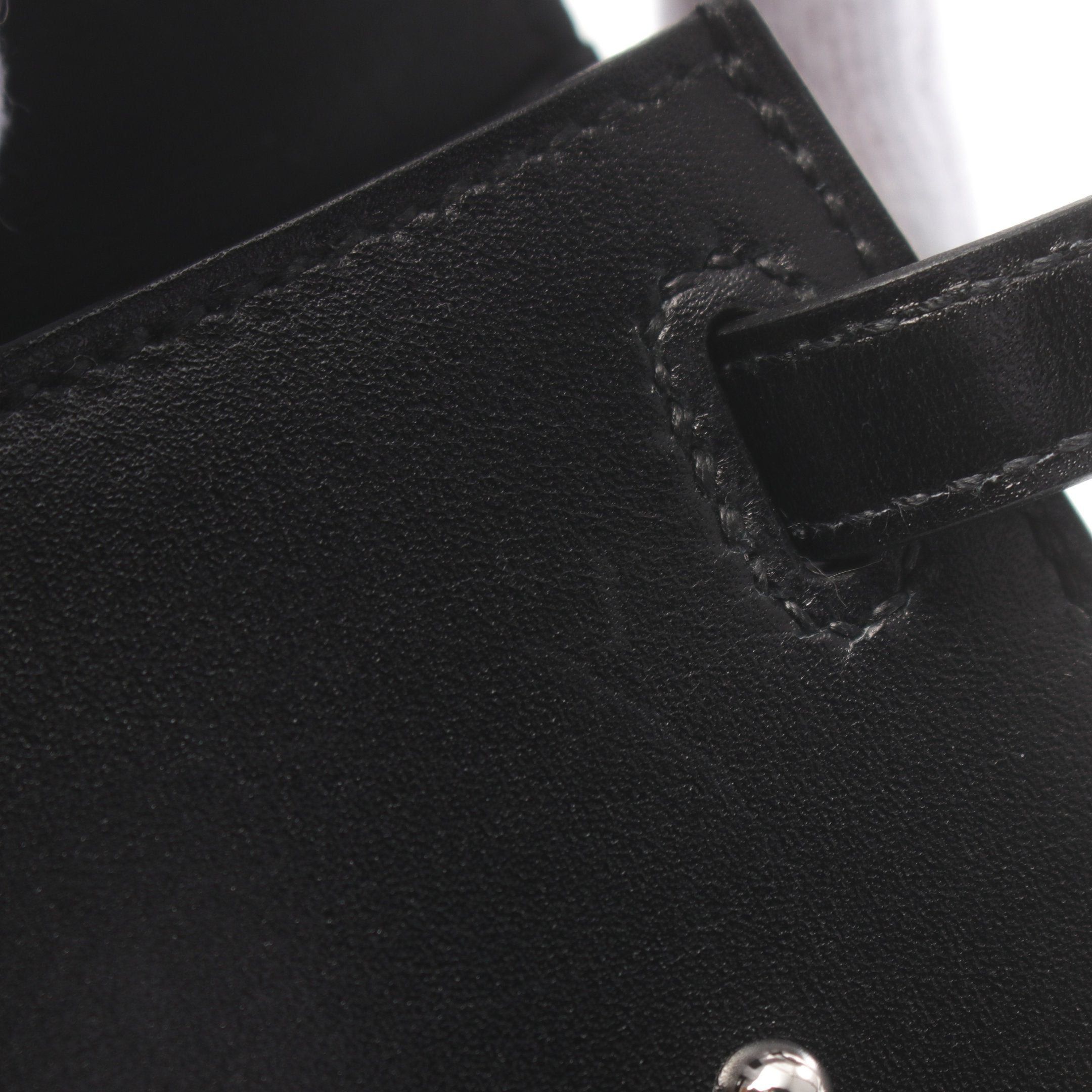 Hermes Hermes Kelly Mini 2 Do Handbag Box Calf Black Silver Hardware B Stamp Size ONE SIZE - 6 Thumbnail