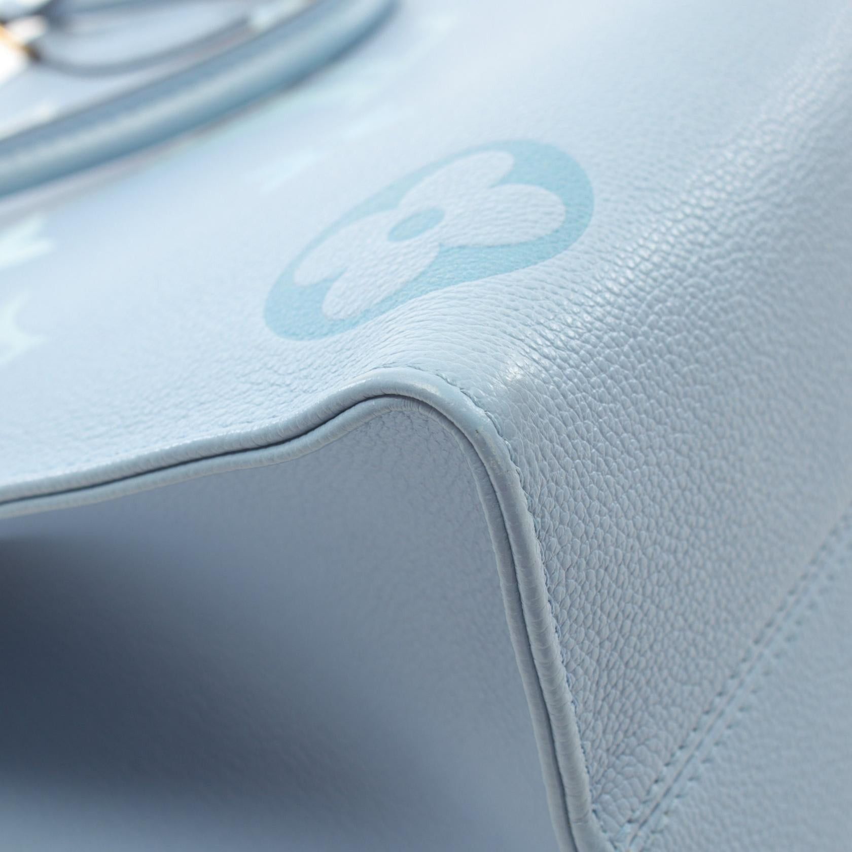 Louis Vuitton Louis Vuitton On-The-Go Mm Monogram Empreinte Summer Blue Shoulder Bag Tote Leather Light Size ONE SIZE - 8 Thumbnail
