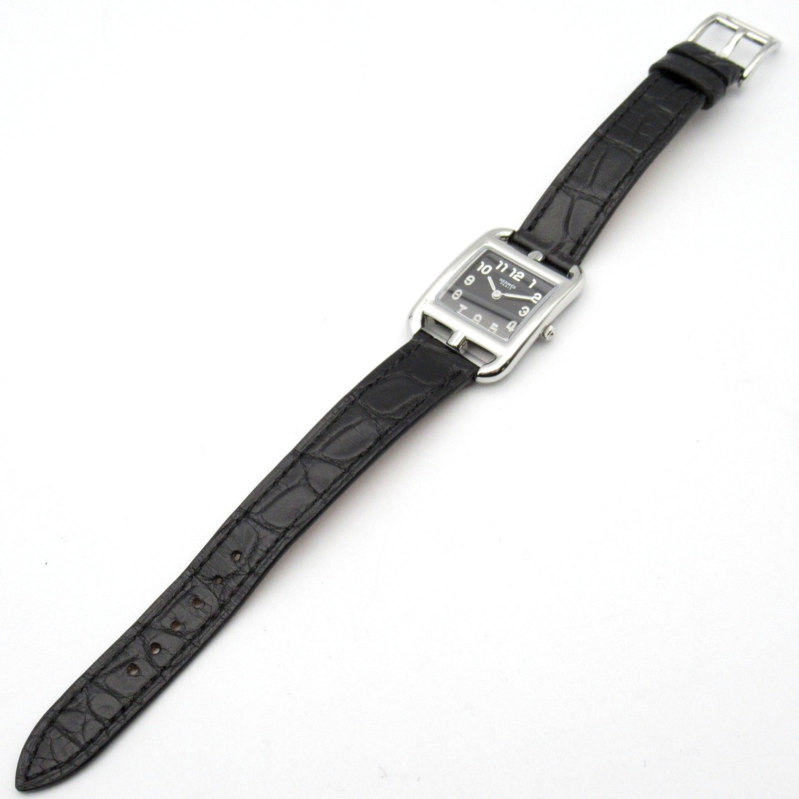 Hermes Hermes Cape Cod Watch Women Quartz Stainless Steel Crocodile Leather Belt Black Size ONE SIZE - 5 Thumbnail