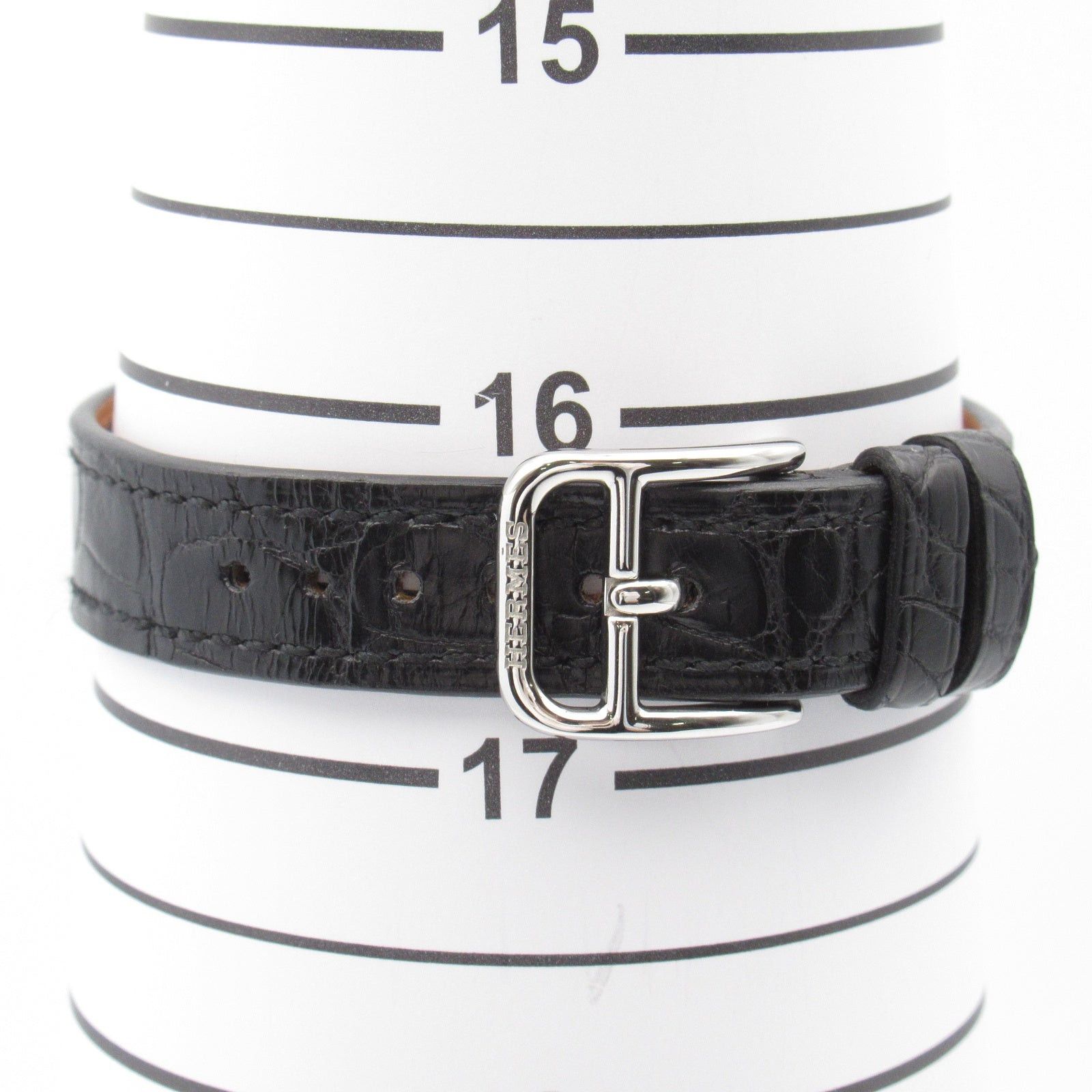 Hermes Hermes Cape Cod Watch Women Quartz Stainless Steel Crocodile Leather Belt Black Size ONE SIZE - 8 Thumbnail