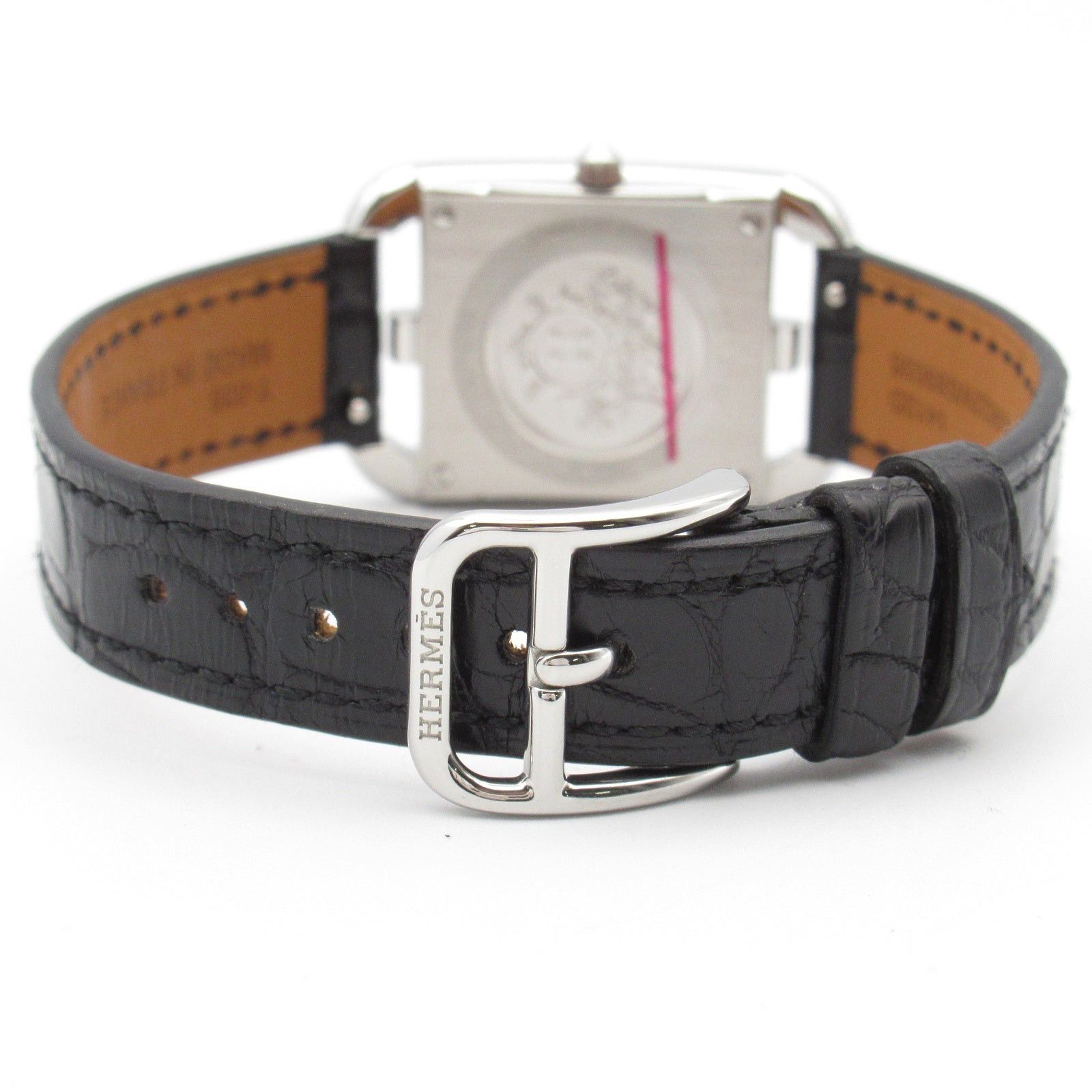 Hermes Hermes Cape Cod Watch Women Quartz Stainless Steel Crocodile Leather Belt Black Size ONE SIZE - 4 Thumbnail