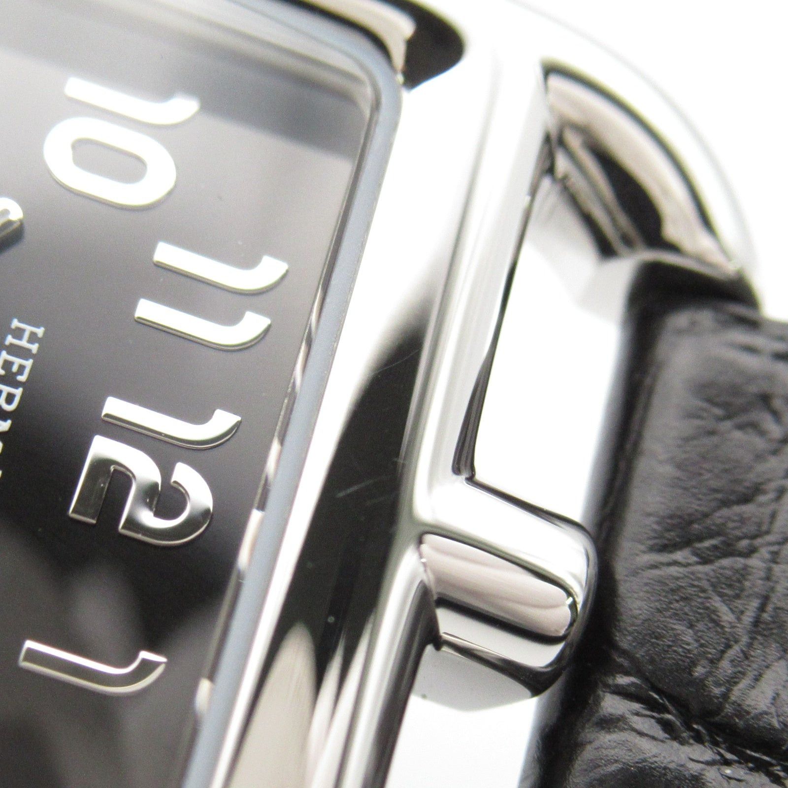 Hermes Hermes Cape Cod Watch Women Quartz Stainless Steel Crocodile Leather Belt Black Size ONE SIZE - 11 Thumbnail