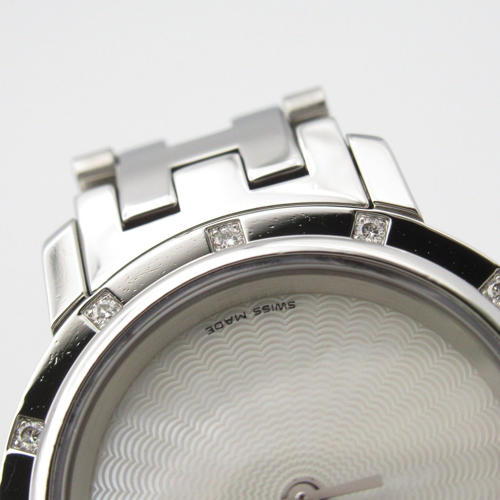 Hermes Hermes Clipper Nacle 12P Diamond Bezel Women Watch Quartz Stainless Steel White Shell Size ONE SIZE - 14 Thumbnail