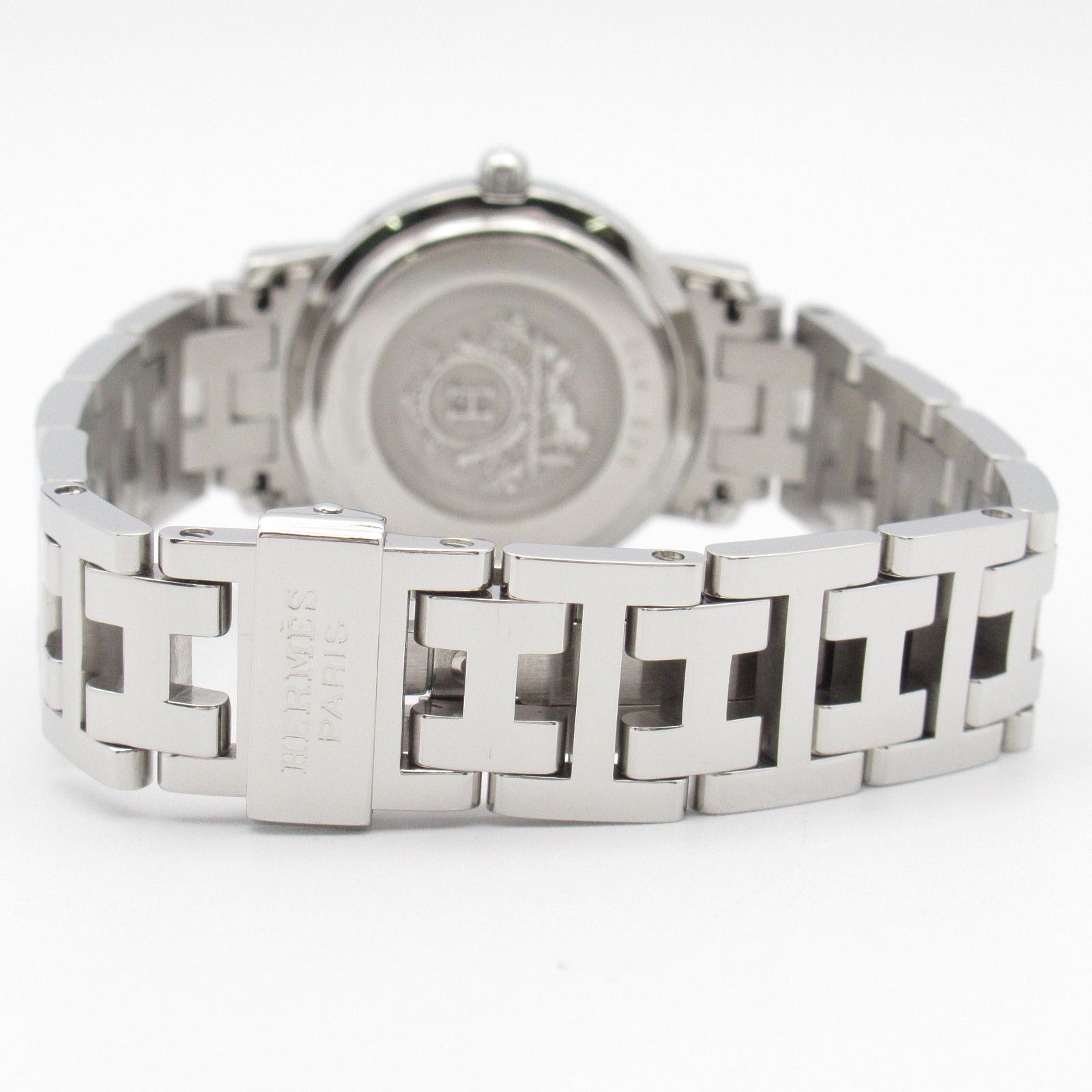 Hermes Hermes Clipper Nacle 12P Diamond Bezel Women Watch Quartz Stainless Steel White Shell Size ONE SIZE - 4 Thumbnail