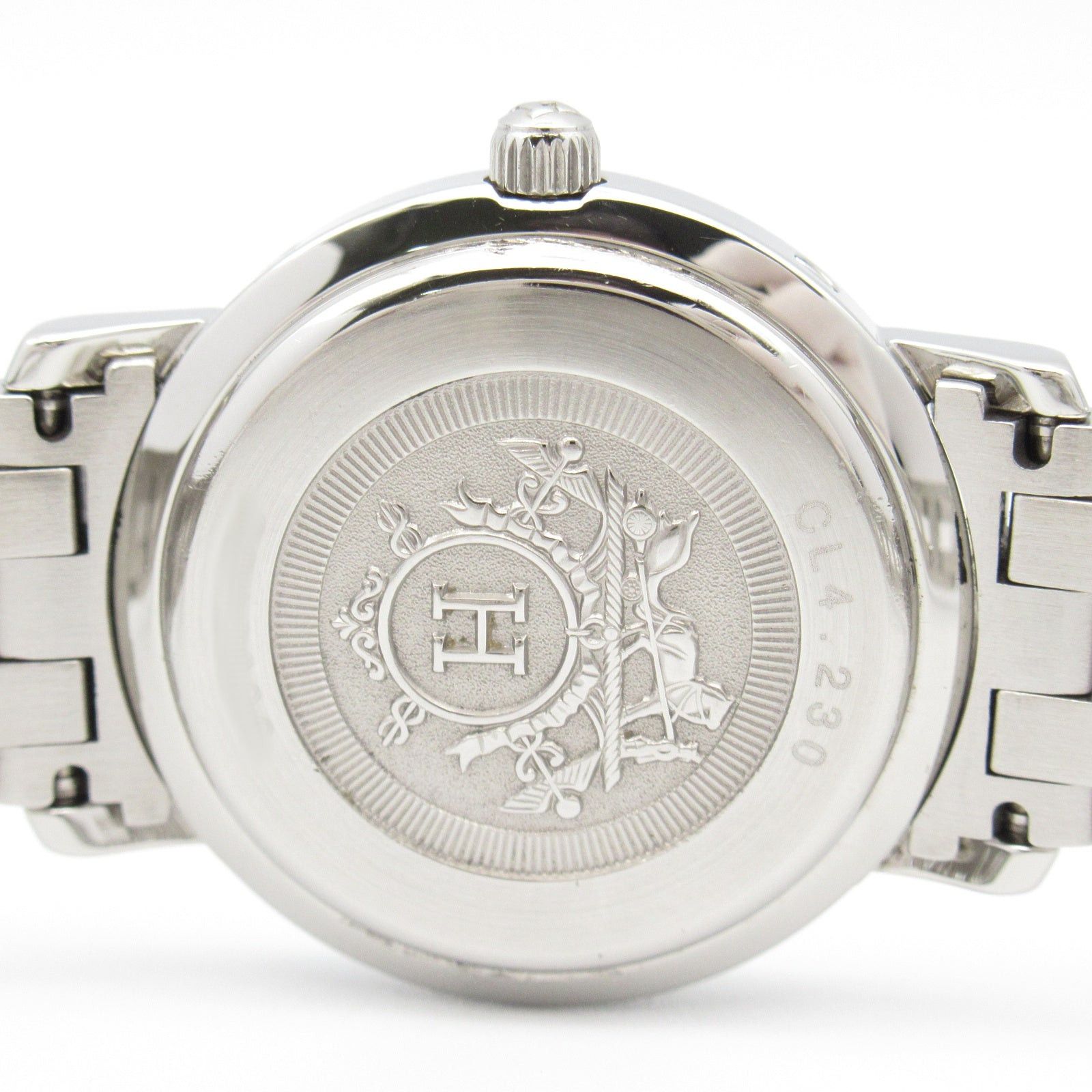 Hermes Hermes Clipper Nacle 12P Diamond Bezel Women Watch Quartz Stainless Steel White Shell Size ONE SIZE - 6 Thumbnail