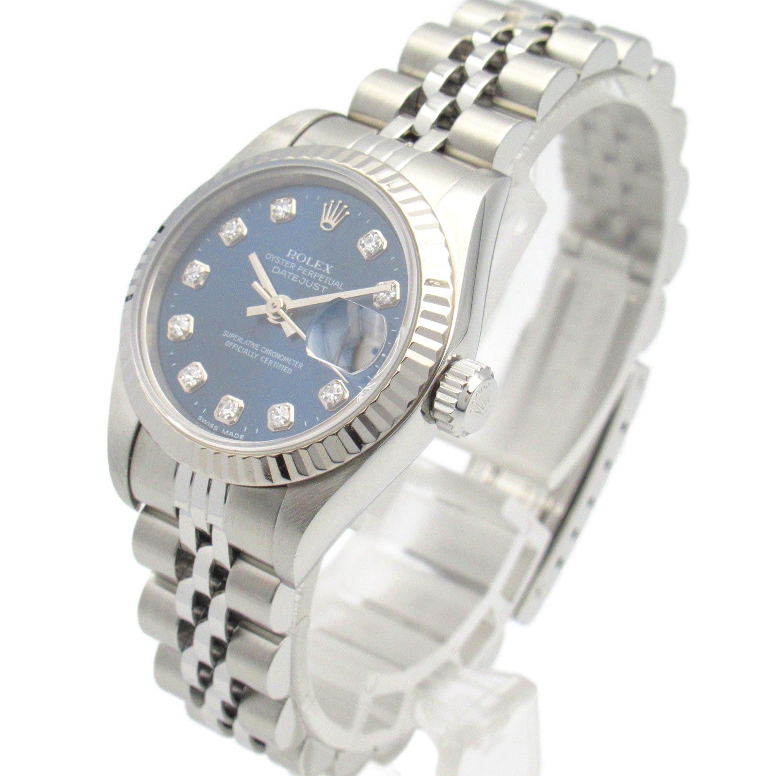 Rolex Rolex Datejust 10P Diamond U Number Women Watch Automatic Winding K18Wg (White Gold) Stainless Steel Blue Np Size ONE SIZE - 2 Thumbnail