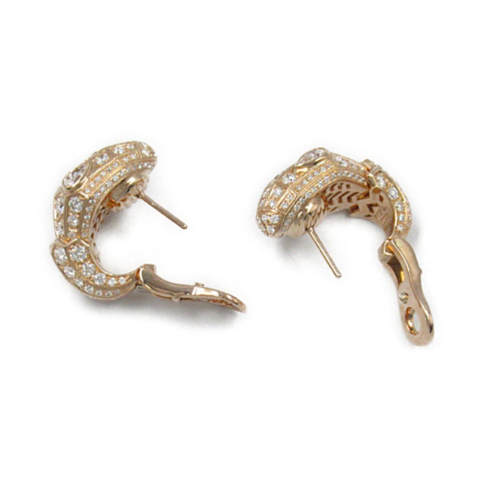 Bvlgari Bvlgari Serpenti Diamond Earrings K18Pg (Pink Gold) Clear Size ONE SIZE - 3 Thumbnail