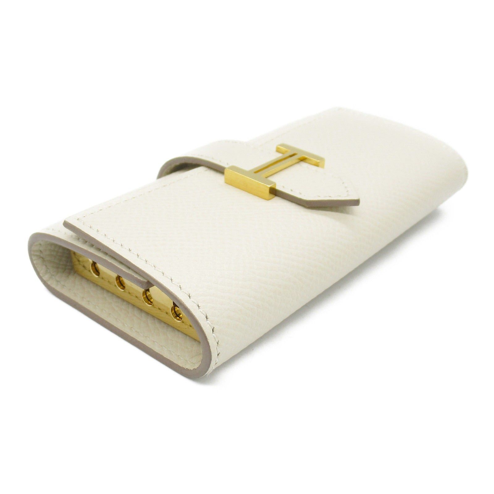 Hermes Hermes Bearn 4-Key Case Key Leather Veau Epsom White Kure Gold Hardware D Stamp Size ONE SIZE - 3 Thumbnail