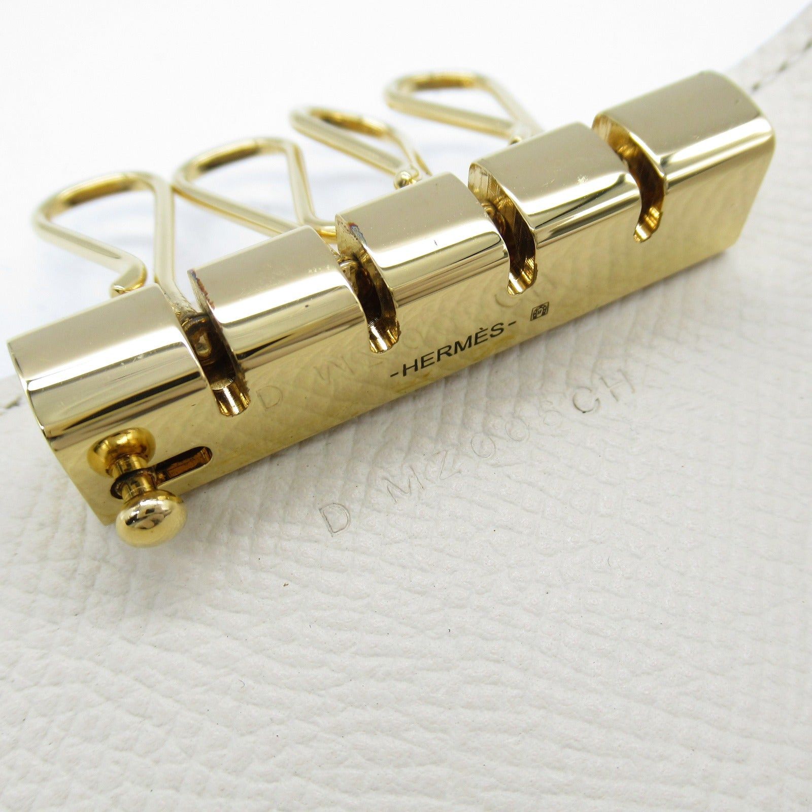 Hermes Hermes Bearn 4-Key Case Key Leather Veau Epsom White Kure Gold Hardware D Stamp Size ONE SIZE - 7 Thumbnail