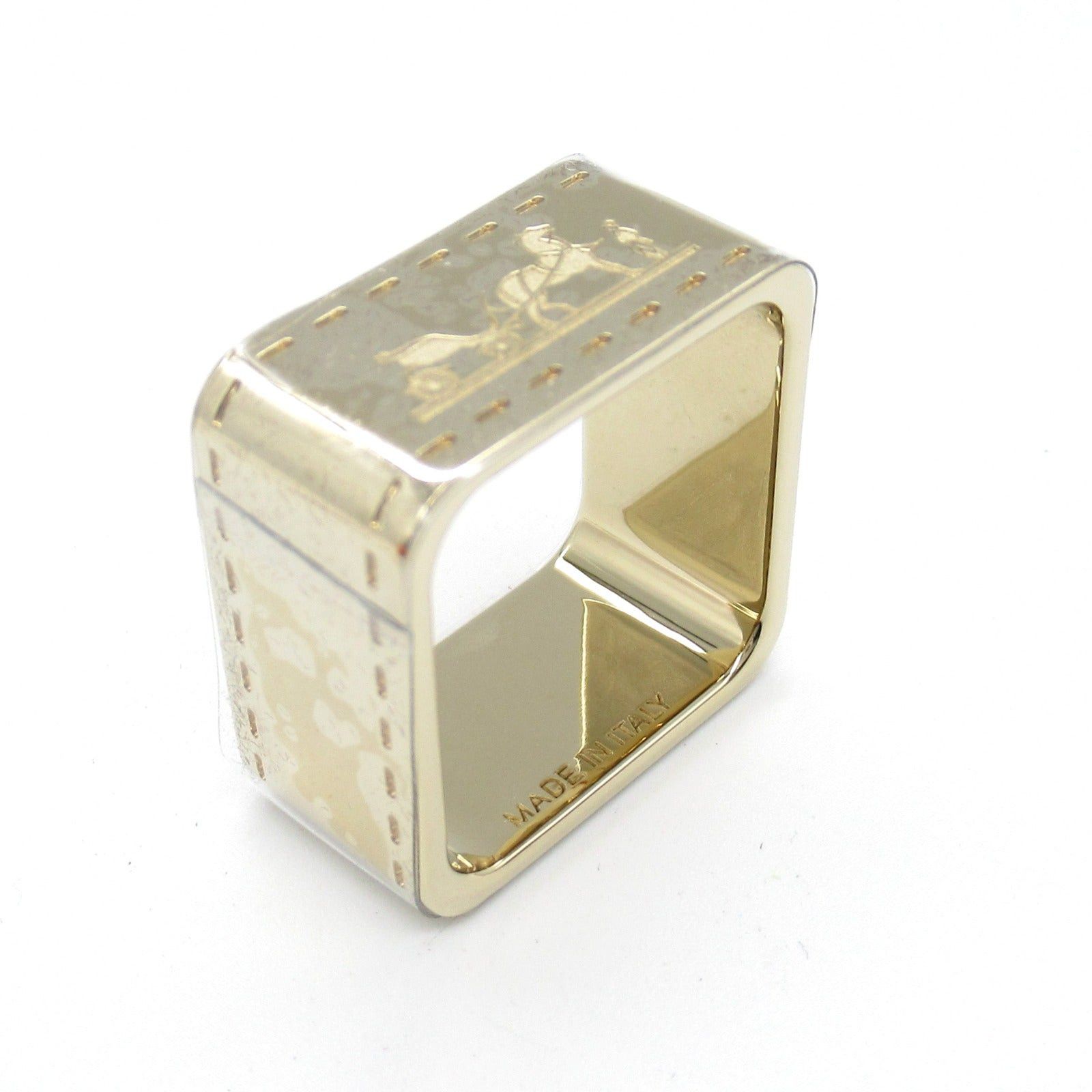 Hermes Hermes Scarf Ring 90 Bolduc Brass Gold Permabrass Size ONE SIZE - 4 Thumbnail