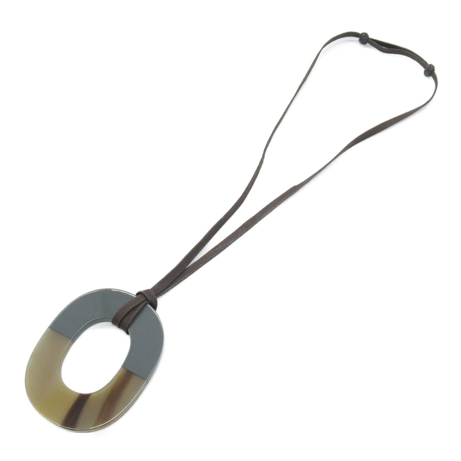 Hermes Hermes Buffer Horn Necklace Others Gray Brown Size ONE SIZE - 3 Thumbnail