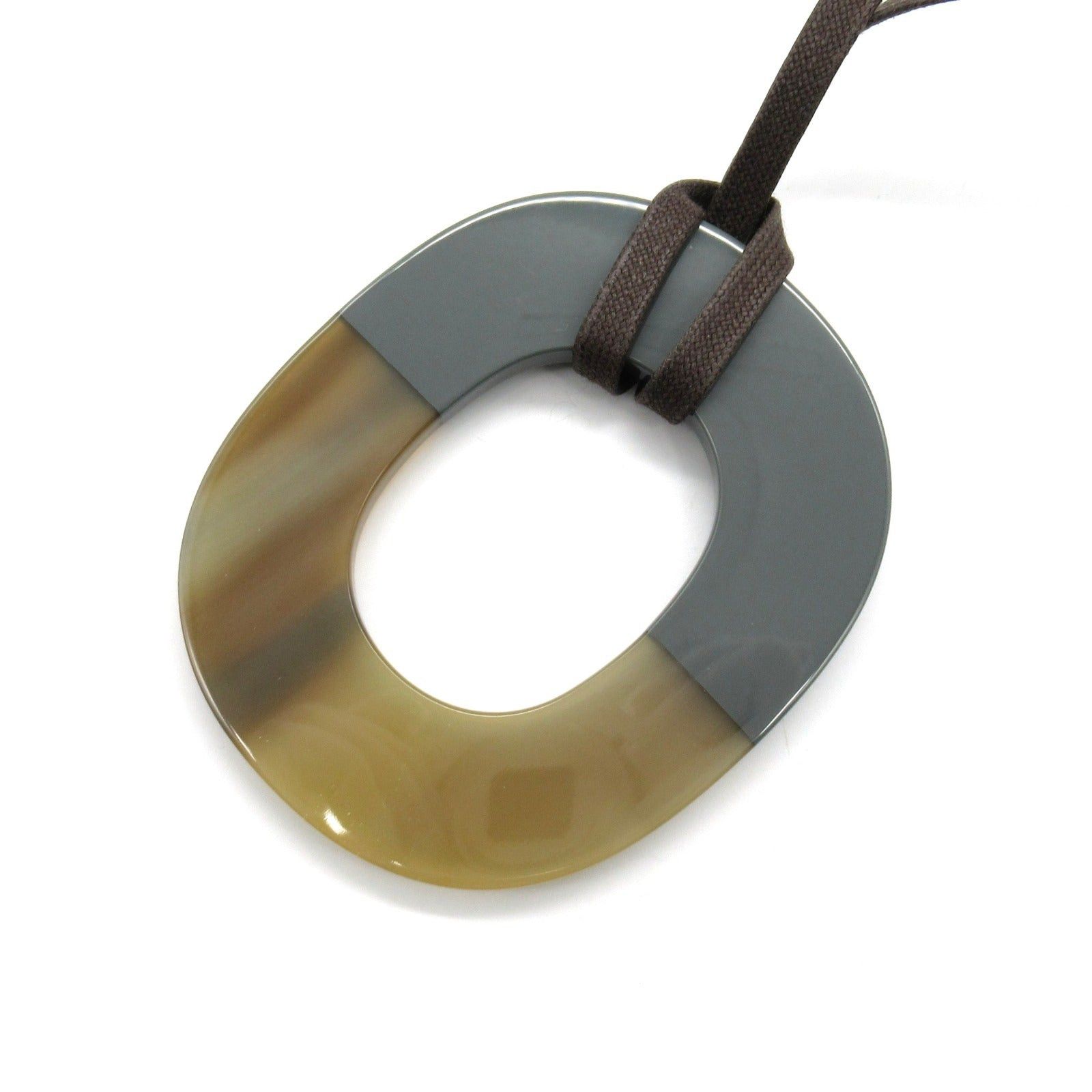 Hermes Hermes Buffer Horn Necklace Others Gray Brown Size ONE SIZE - 6 Thumbnail