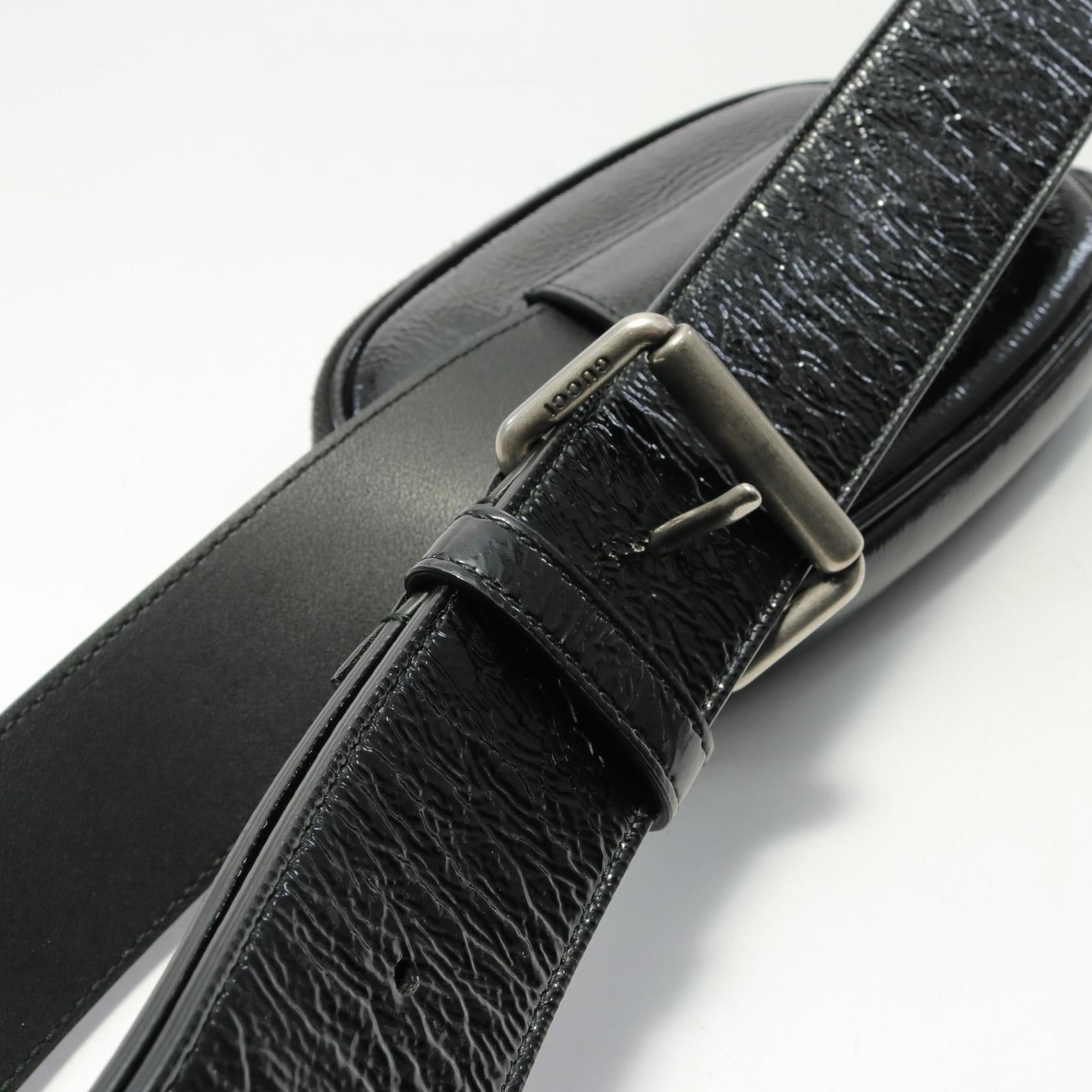 Gucci Gucci Game Patch Logo Belt Bag Body Waist Patent Leather Black Size ONE SIZE - 7 Thumbnail