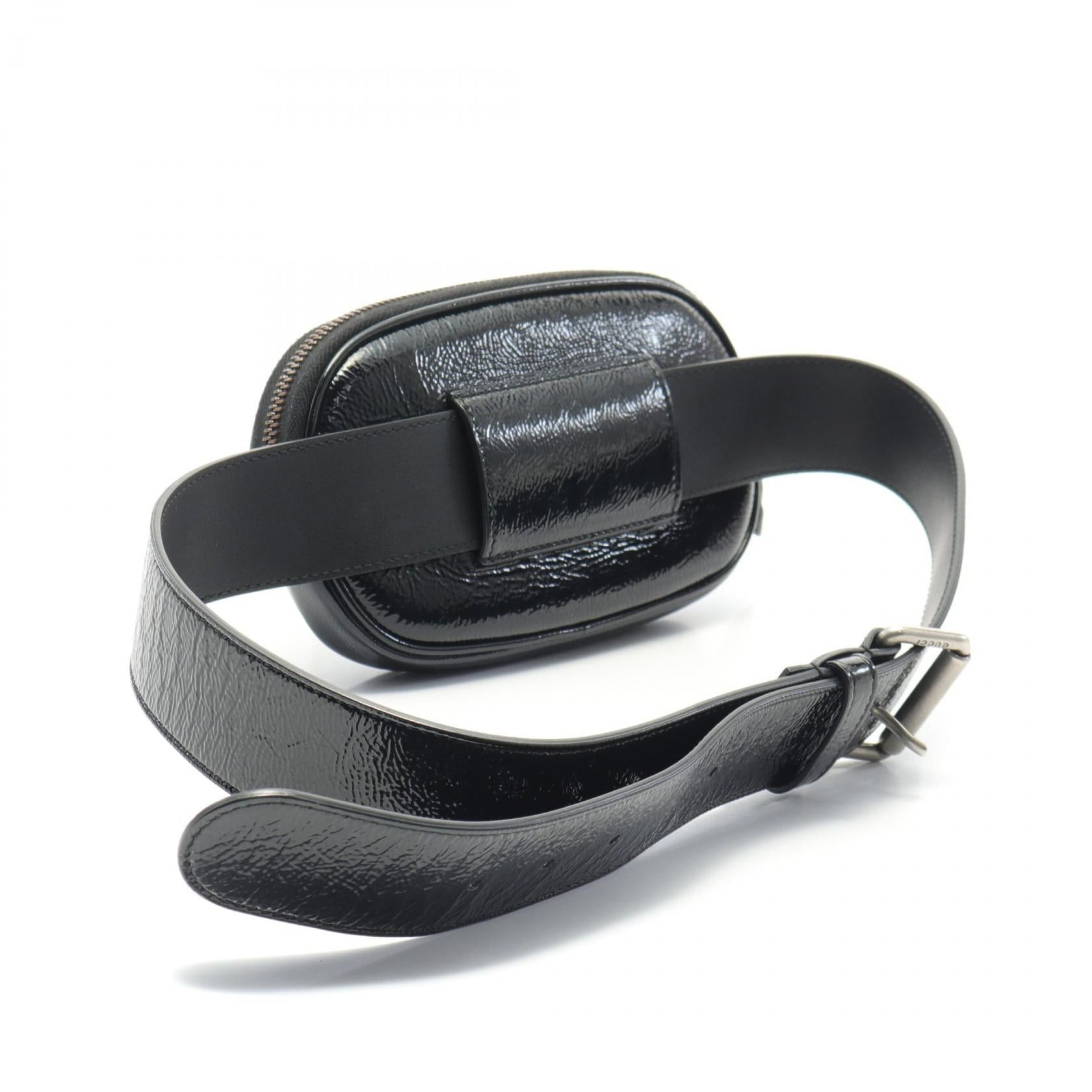 Gucci Gucci Game Patch Logo Belt Bag Body Waist Patent Leather Black Size ONE SIZE - 2 Thumbnail