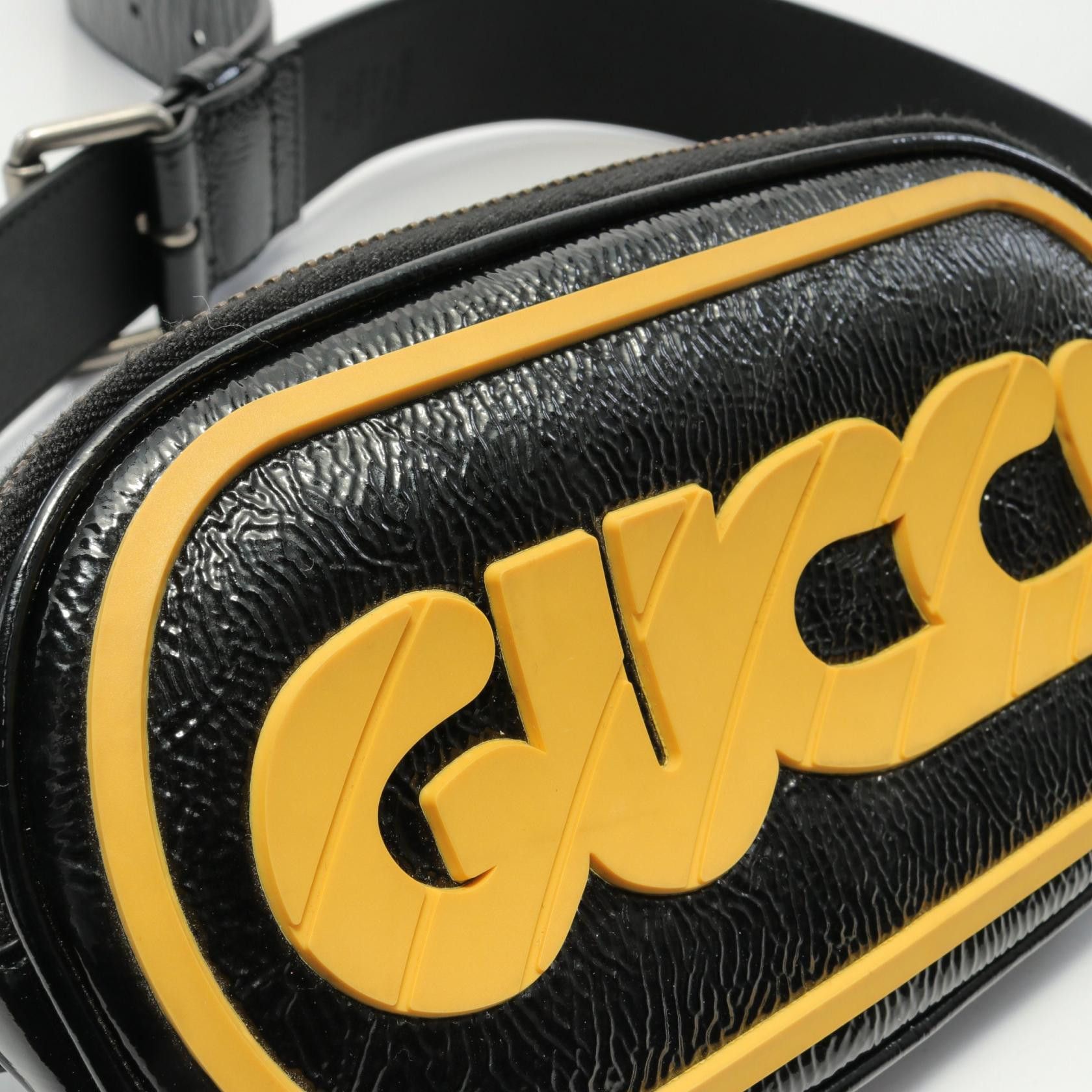 Gucci Gucci Game Patch Logo Belt Bag Body Waist Patent Leather Black Size ONE SIZE - 6 Thumbnail