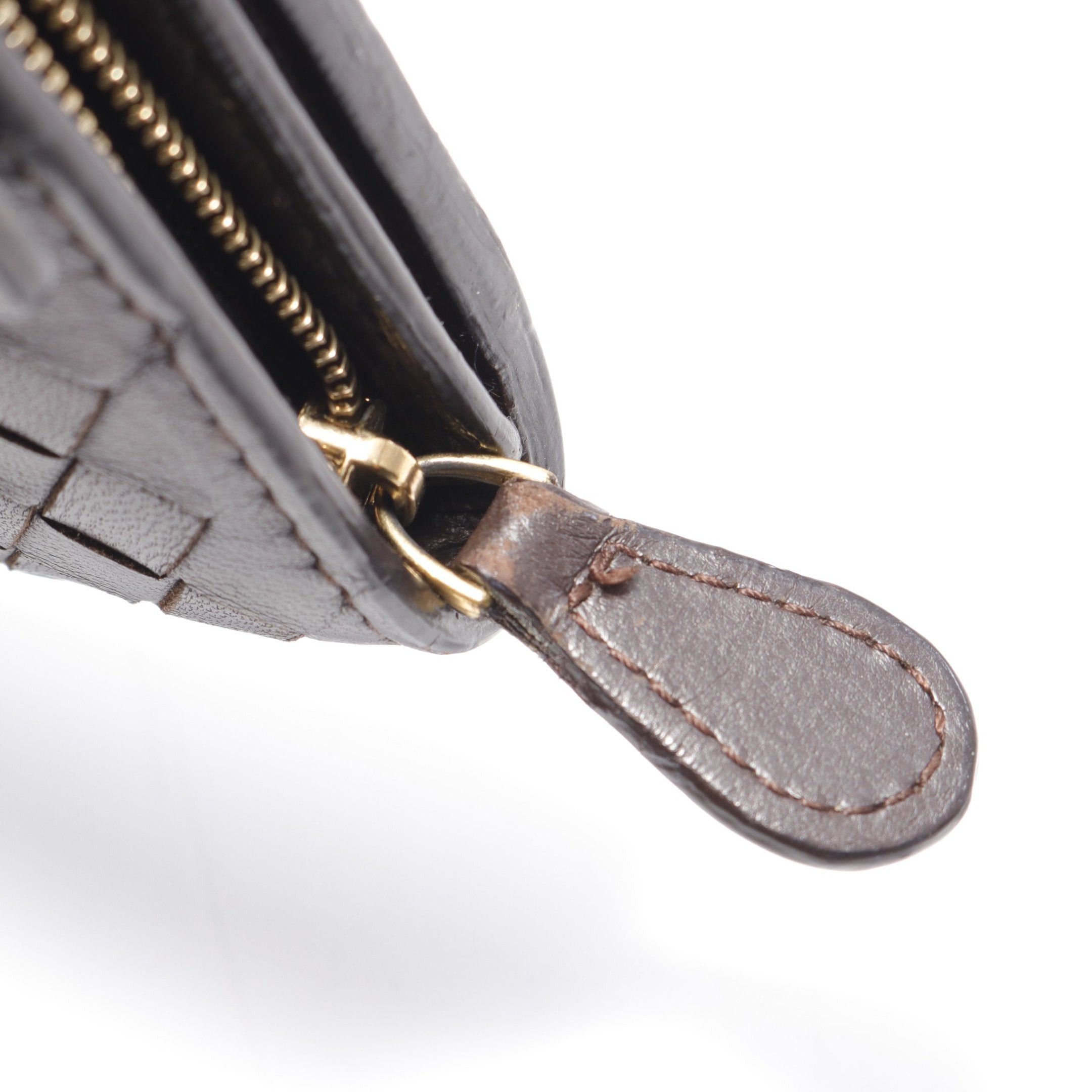 Bottega Veneta Bottega Veneta Intrecciato Bi-Fold Long Wallet Leather Dark Brown Size ONE SIZE - 9 Thumbnail