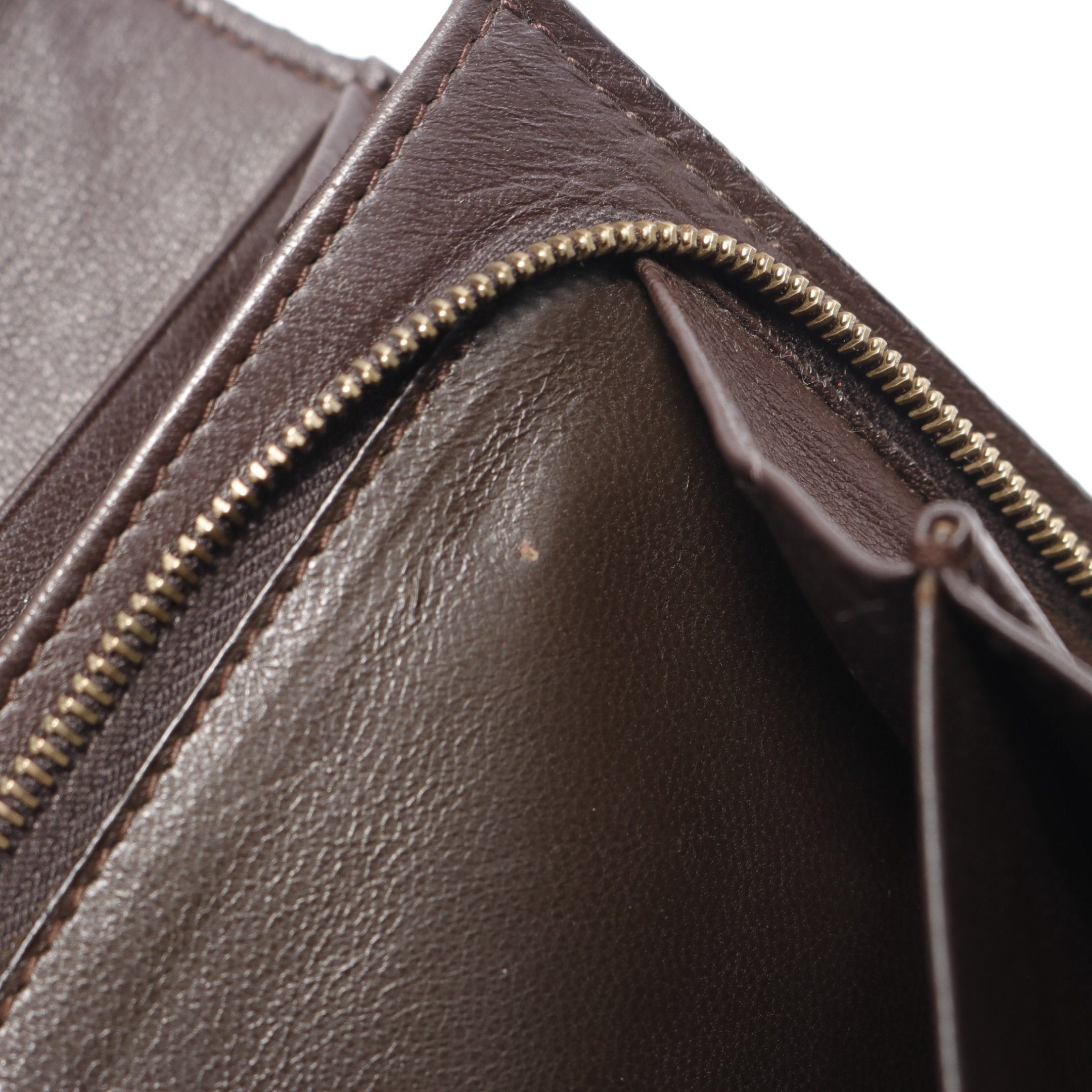 Bottega Veneta Bottega Veneta Intrecciato Bi-Fold Long Wallet Leather Dark Brown Size ONE SIZE - 7 Thumbnail