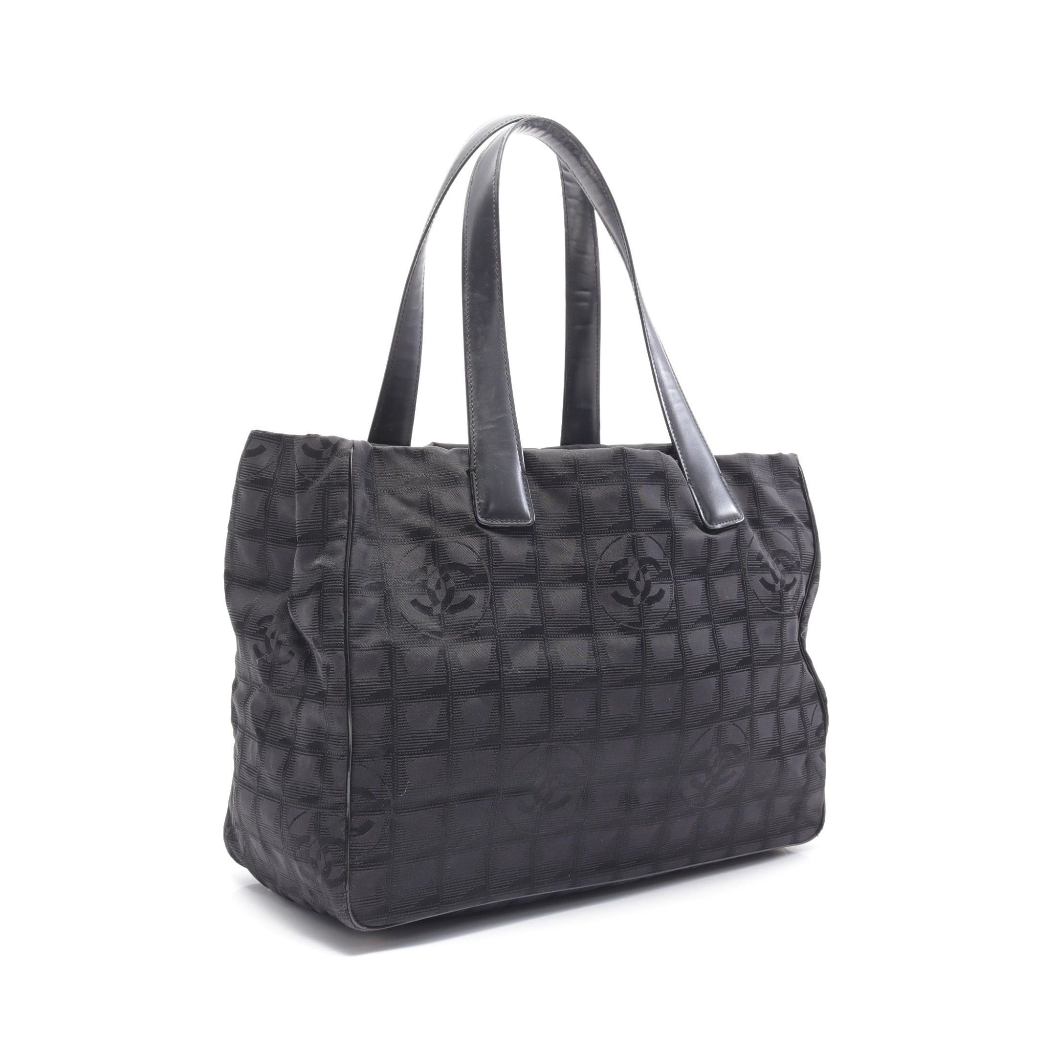 Chanel Chanel New Travel Line Mm Handbag Tote Bag Nylon Canvas Leather Black Gold Hardware Size ONE SIZE - 2 Thumbnail